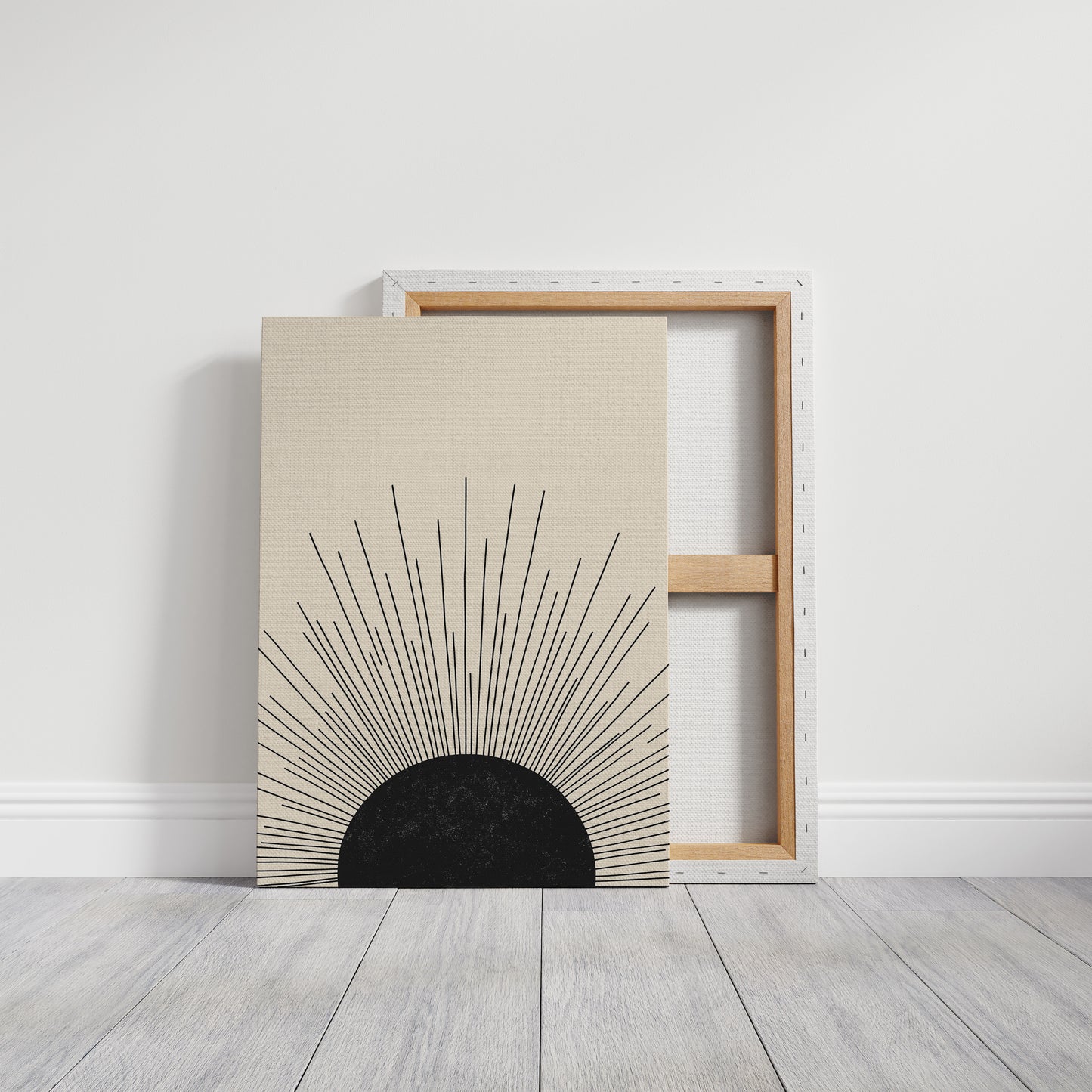 Minimal Black Sunburst Rising