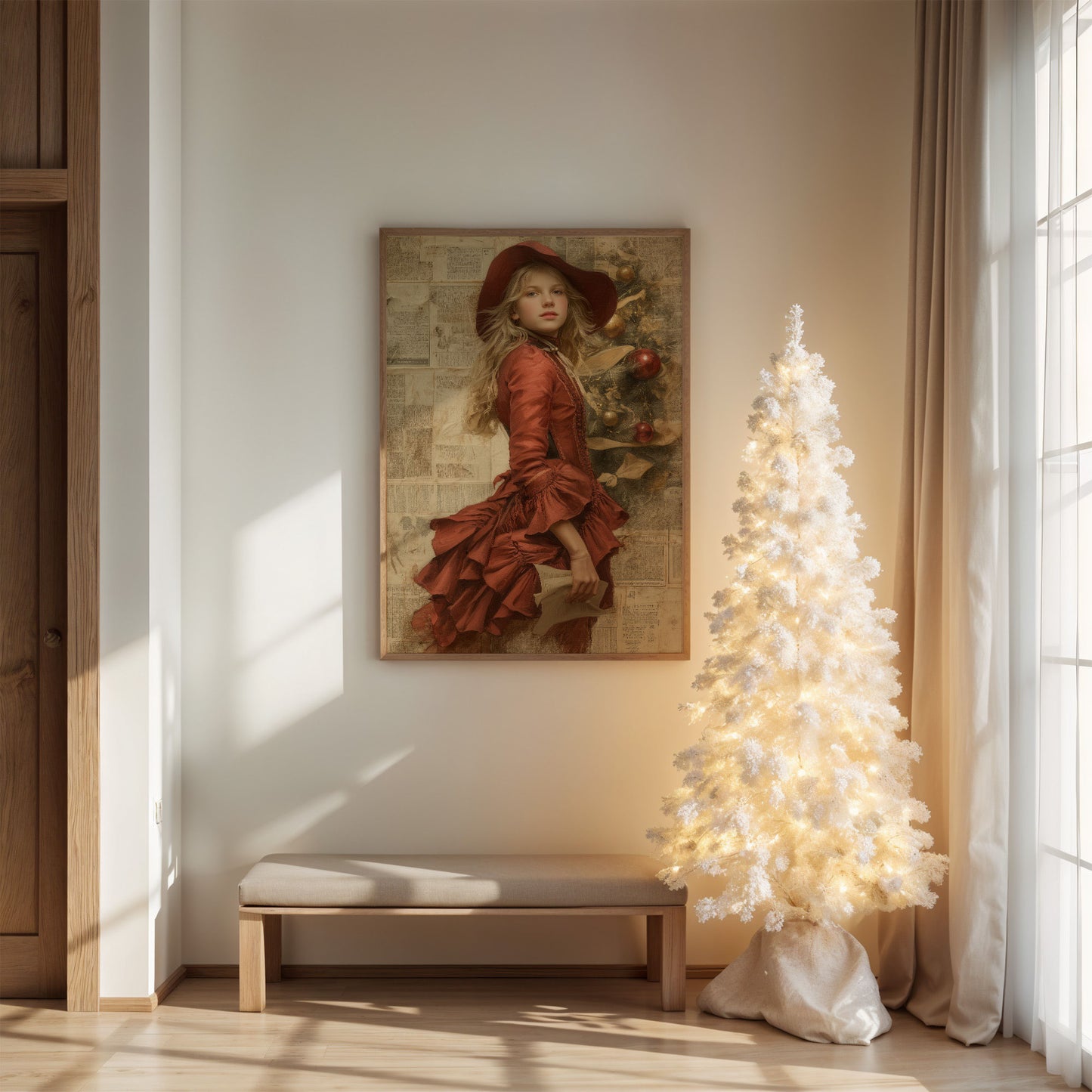 Crimson Tales Meet Winter's Glow