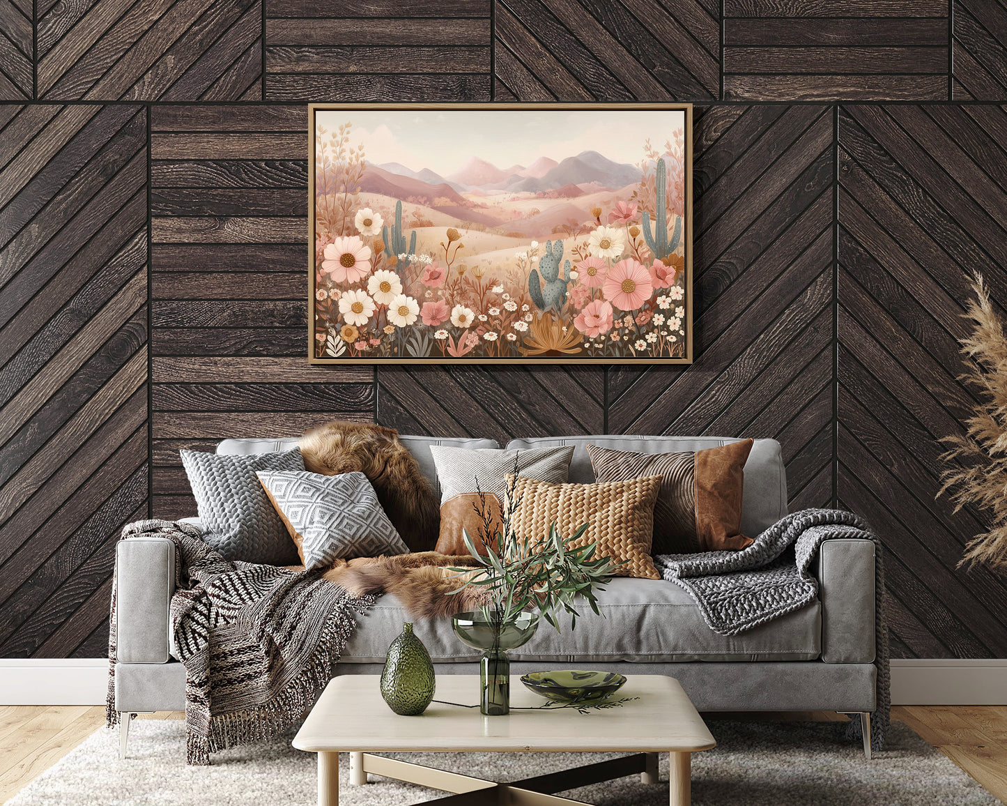 Desert Blooms Dance Among Mountains
