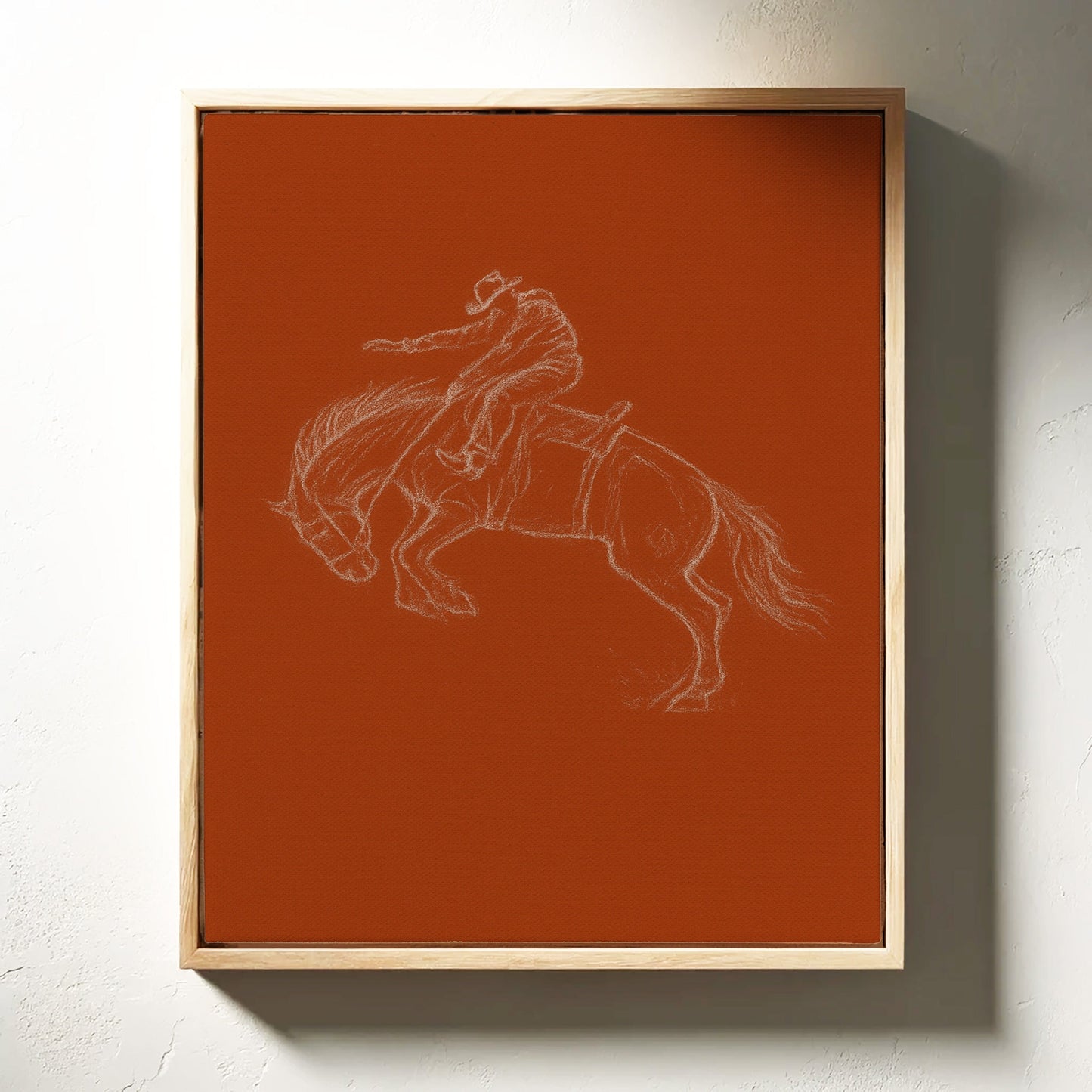 Minimalist Bronco Rider Sketch