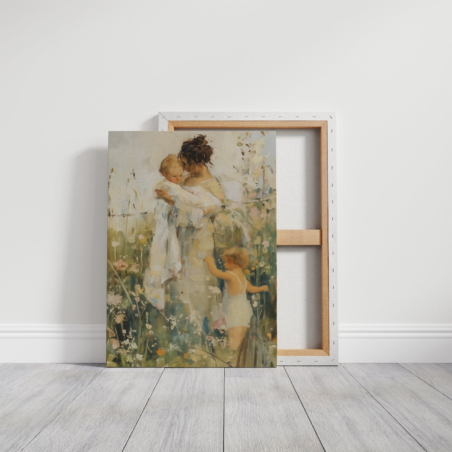 Mother and Children in the Summer Meadow