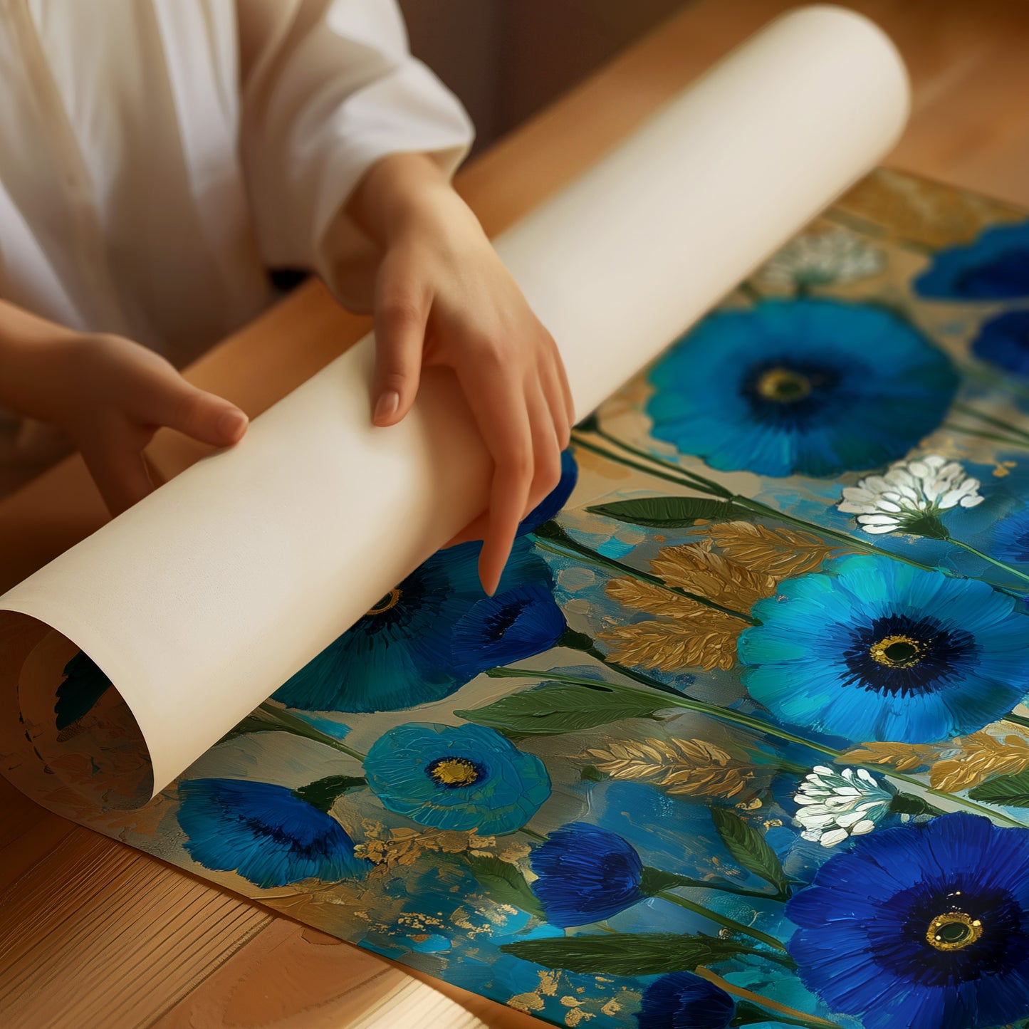 Midnight Blooms in Blue