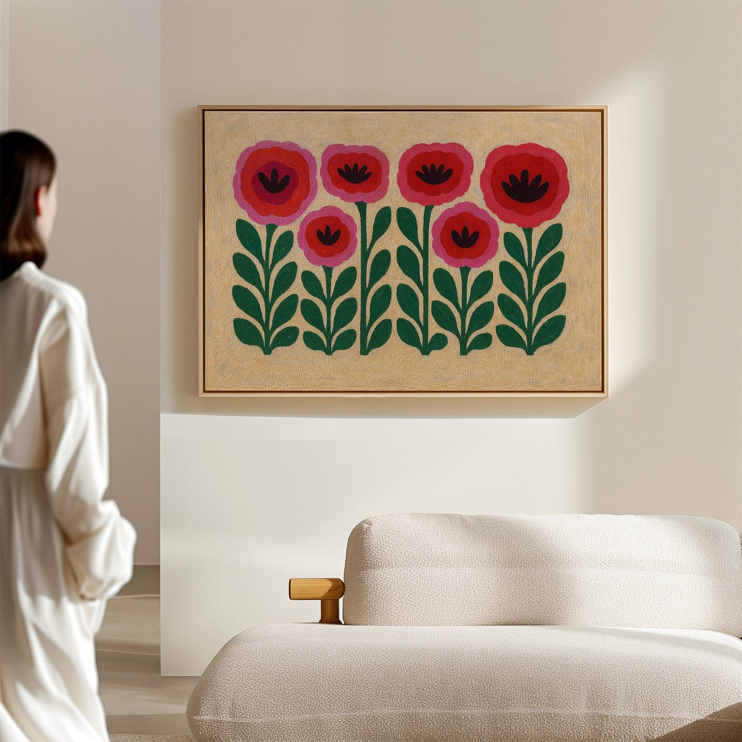 Folk Garden – Scandinavian Poppy Wall Art