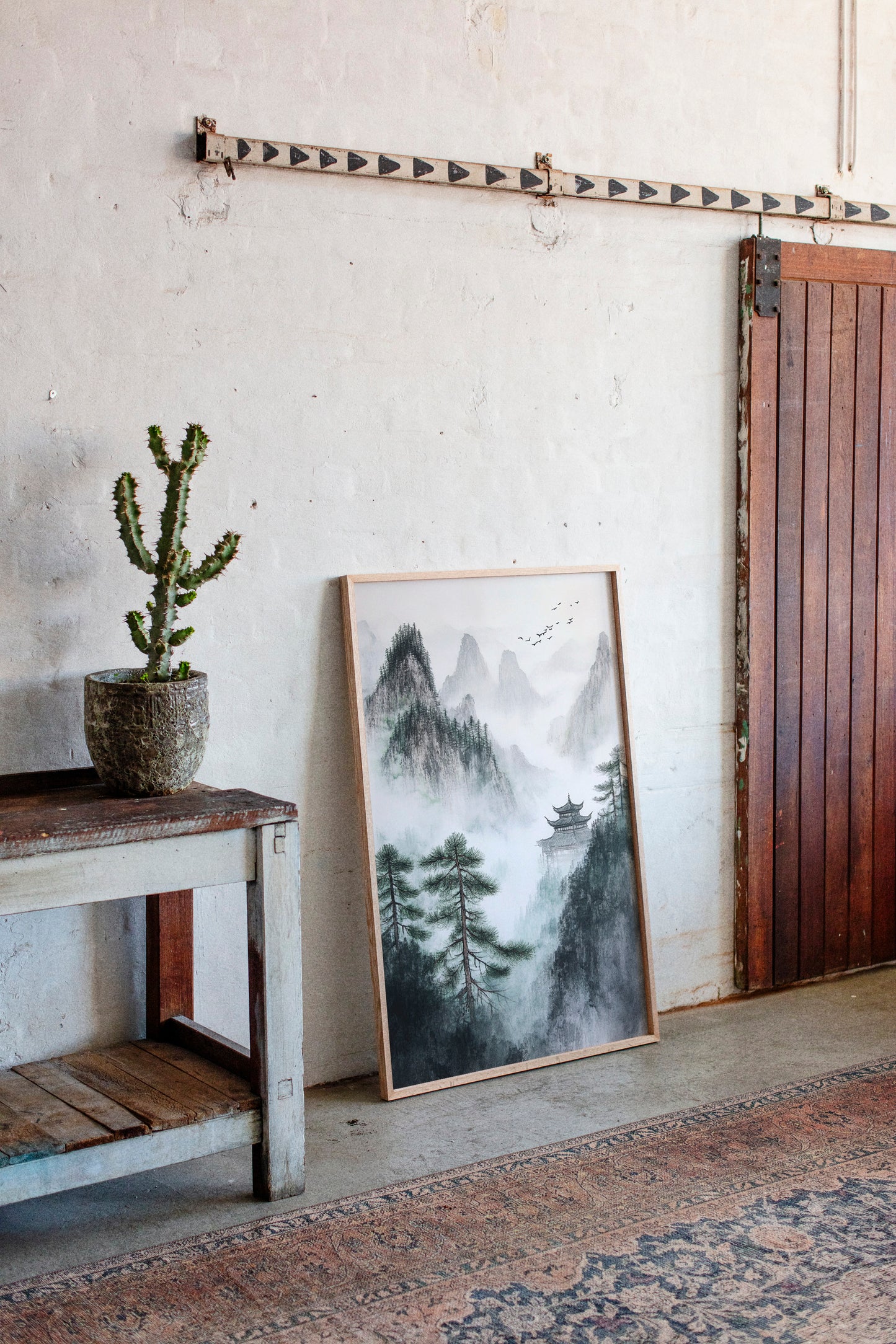 Misty Mountain Landscape – Tranquil Chinese Zen Wall Art