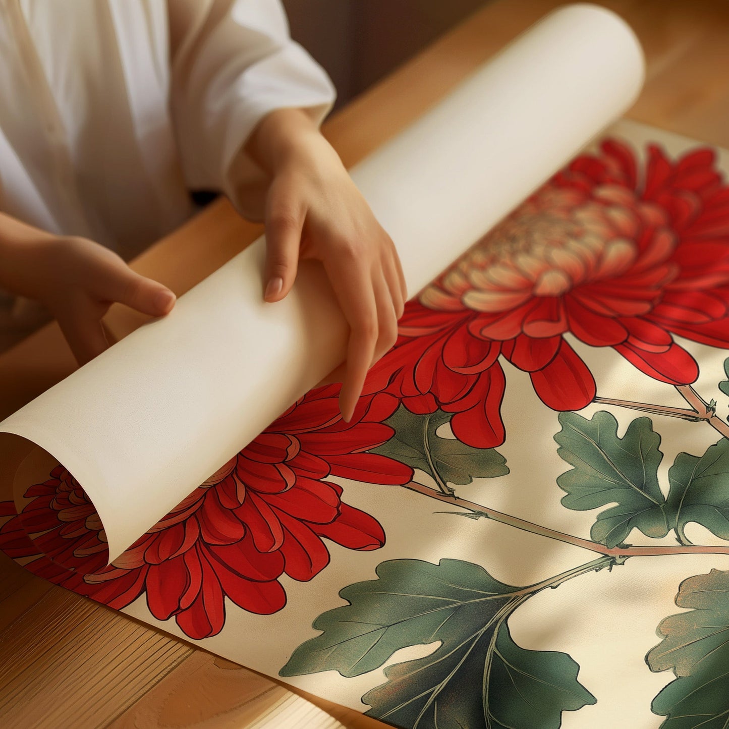 Red Chrysanthemum Elegance