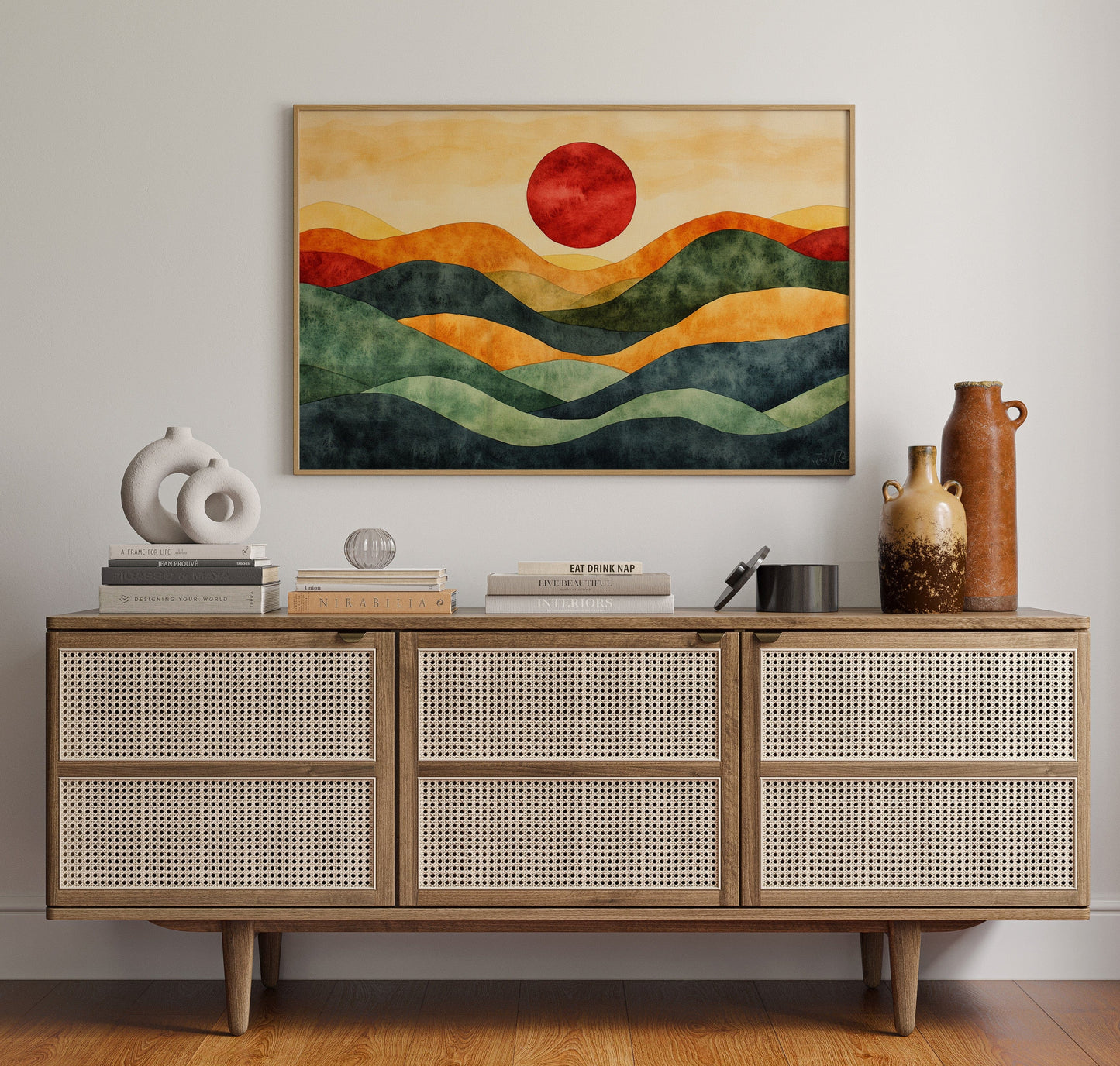 Rolling Hills Bow To Crimson Sky