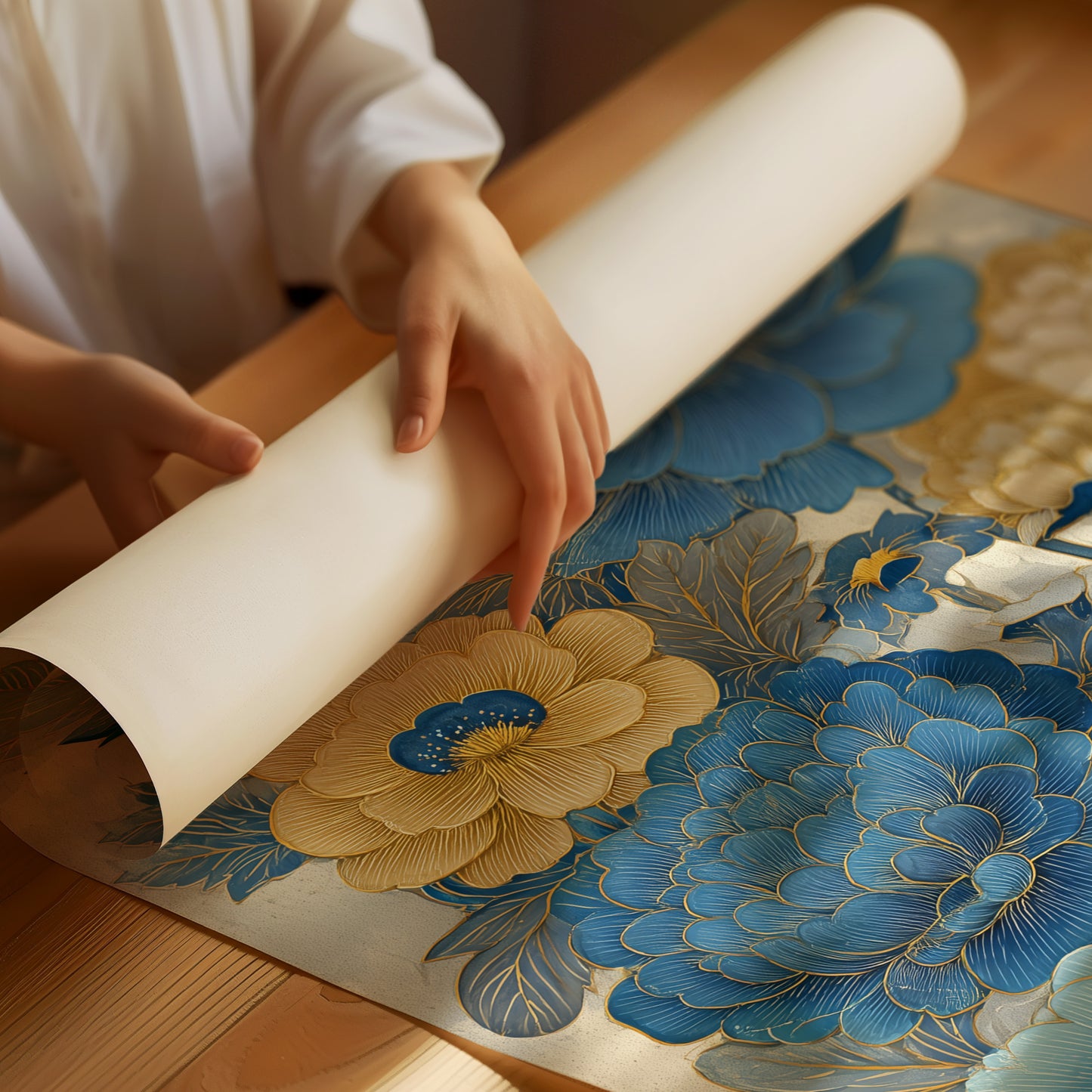 Blue Peonies Paint Golden Afternoons