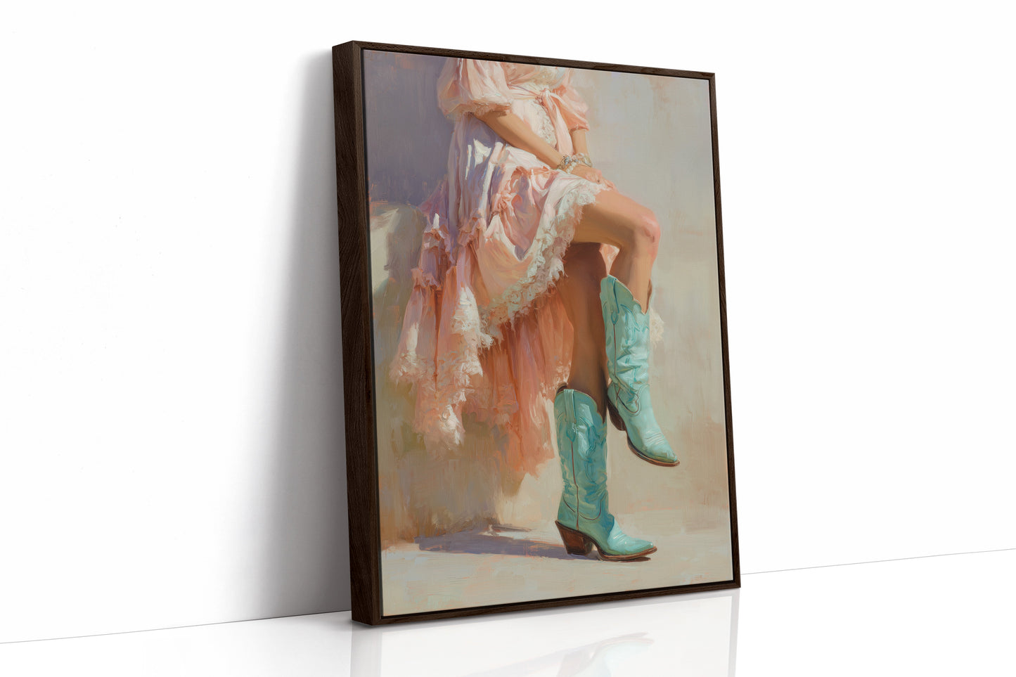 Turquoise Boots Meet Blush Lace