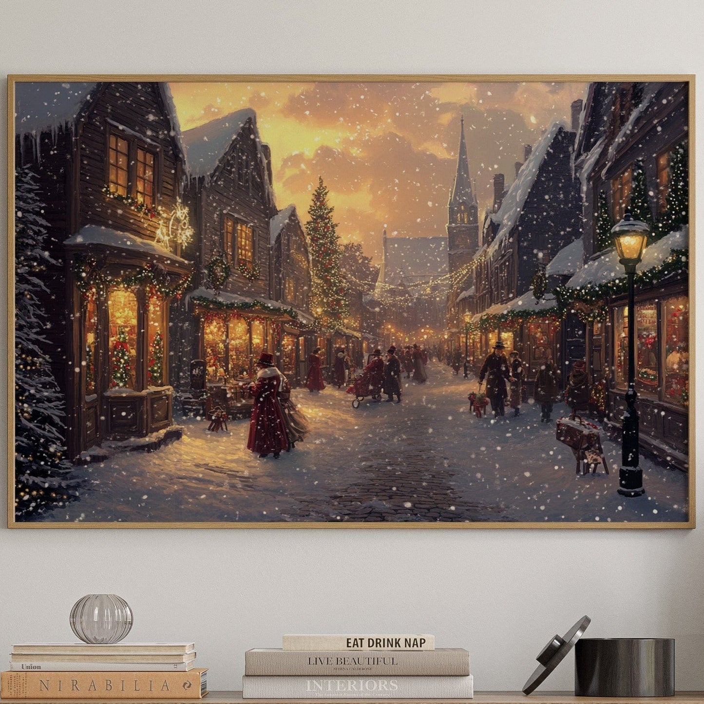 Winter Lights Dance Through Village Streets