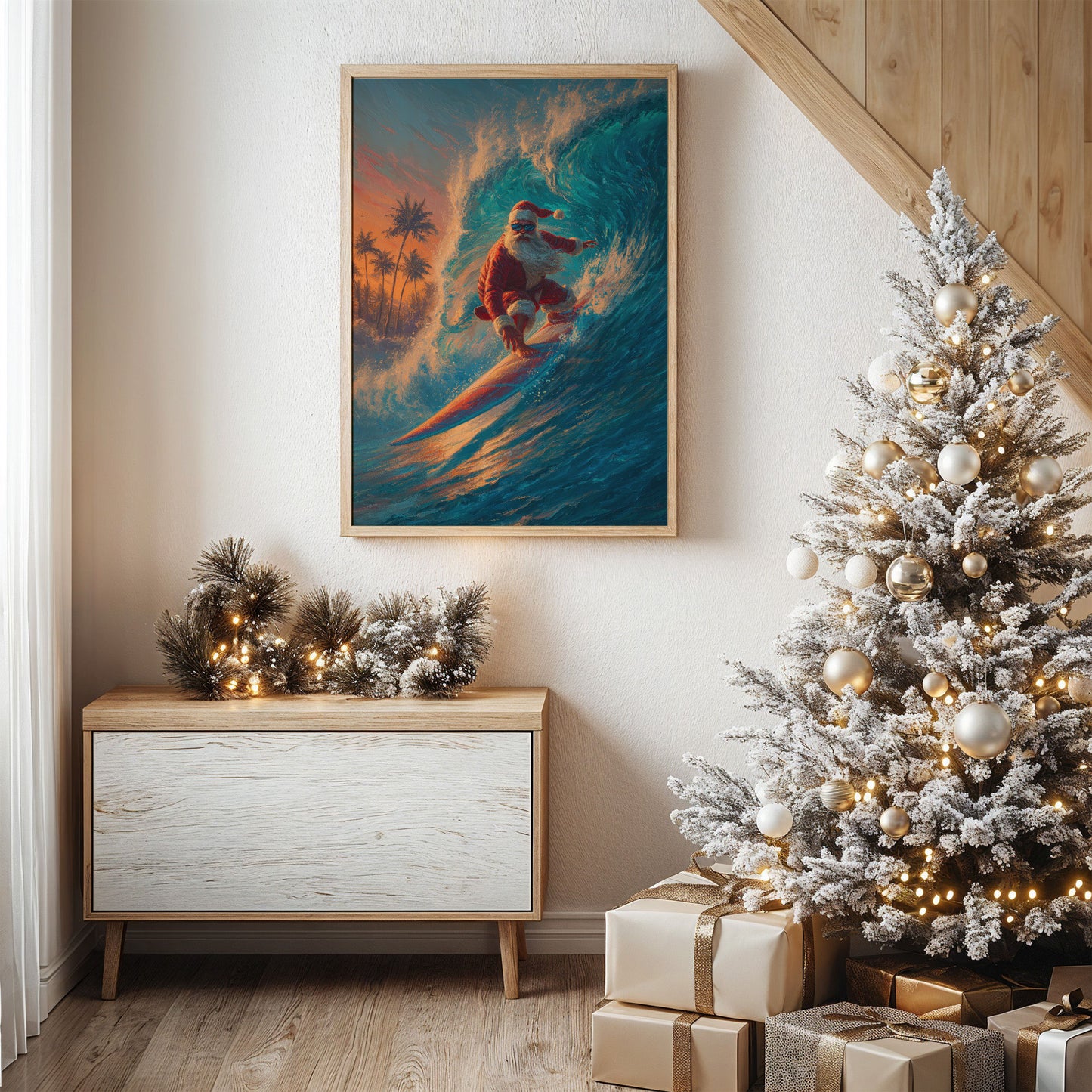 Tropical Santa Rides The Wave