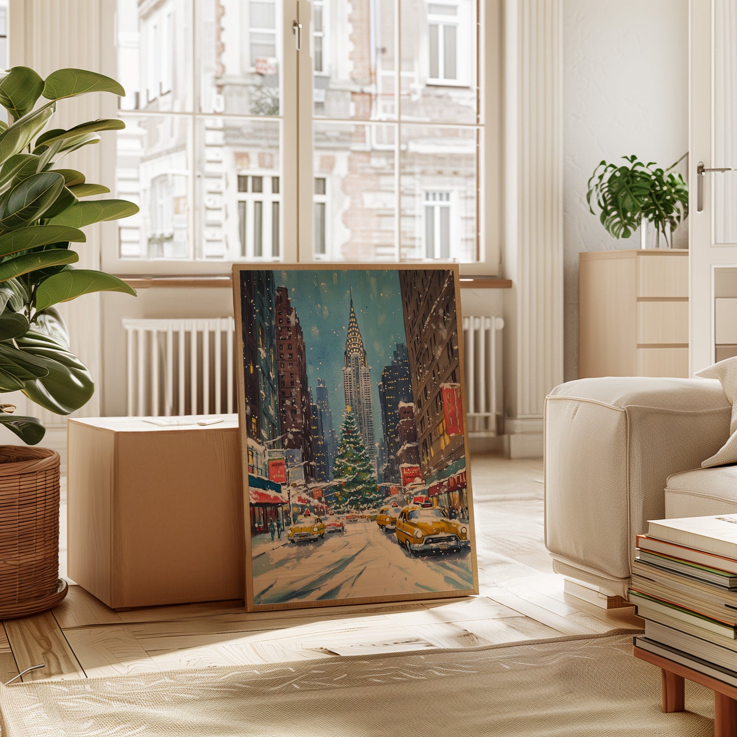 New York Winter Cityscape Canvas - Festive Urban Art - Gallery Canvas image 4