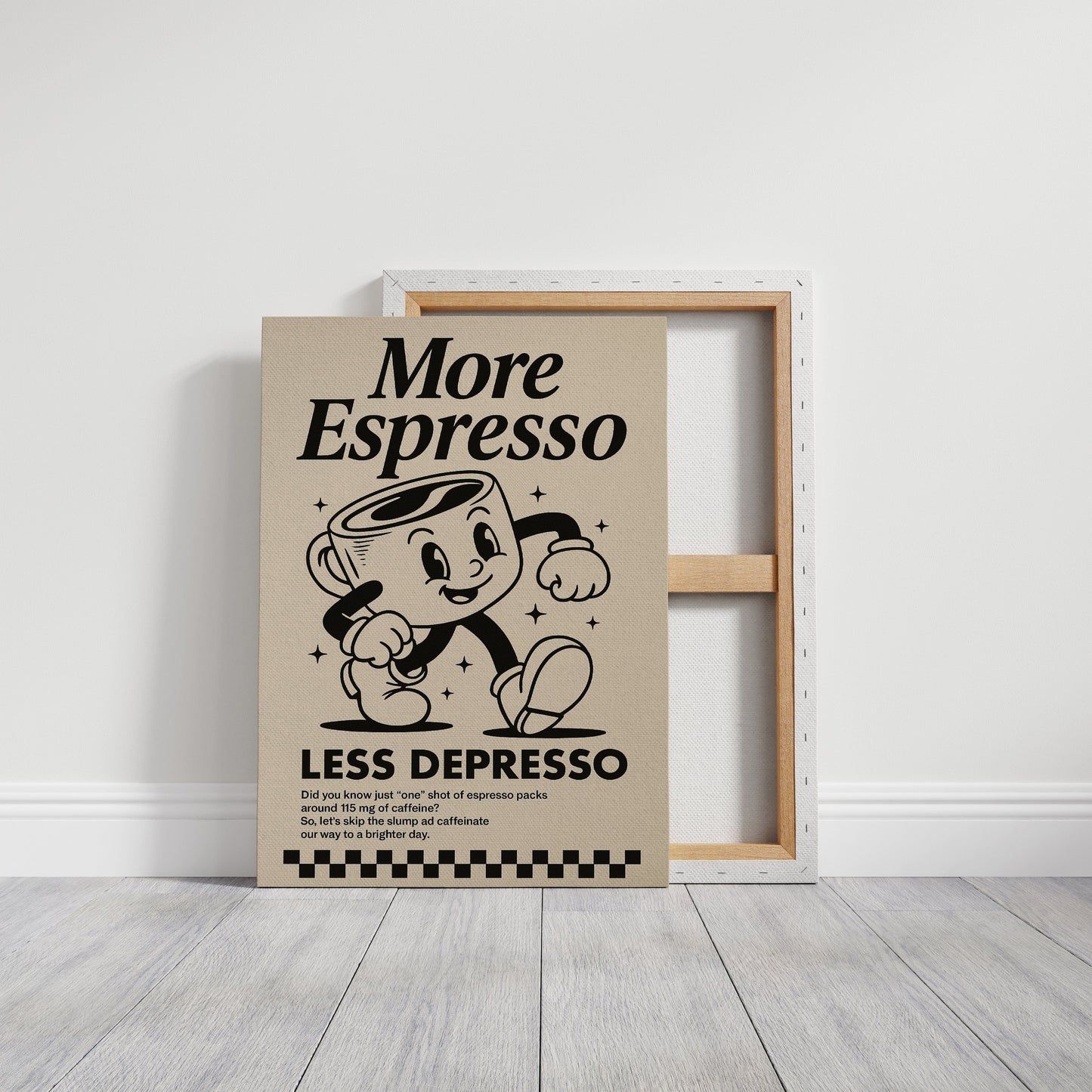 More Espresso, Less Depresso – Vintage Coffee Poster Print