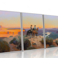 Evening Ride – Cowboy Sunset Triptych