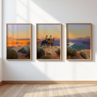 Evening Ride – Cowboy Sunset Triptych