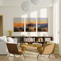 Evening Ride – Cowboy Sunset Triptych