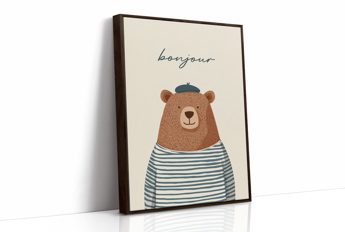 Bonjour French Bear Illustration
