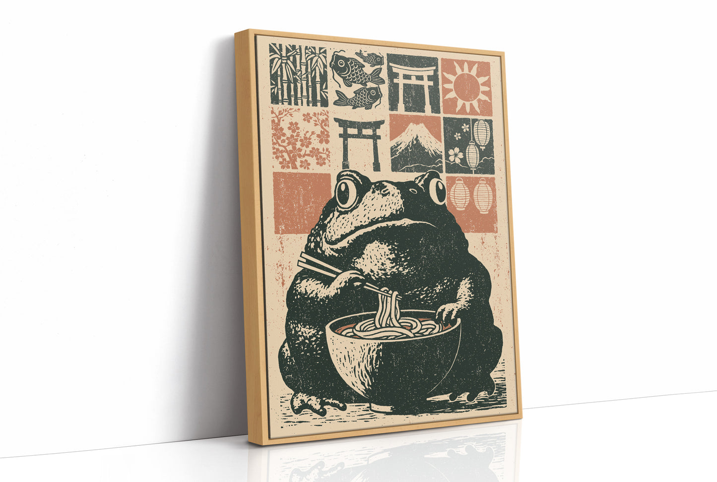 Ramen Toad in the Koi Bowl: Woodblock Feast