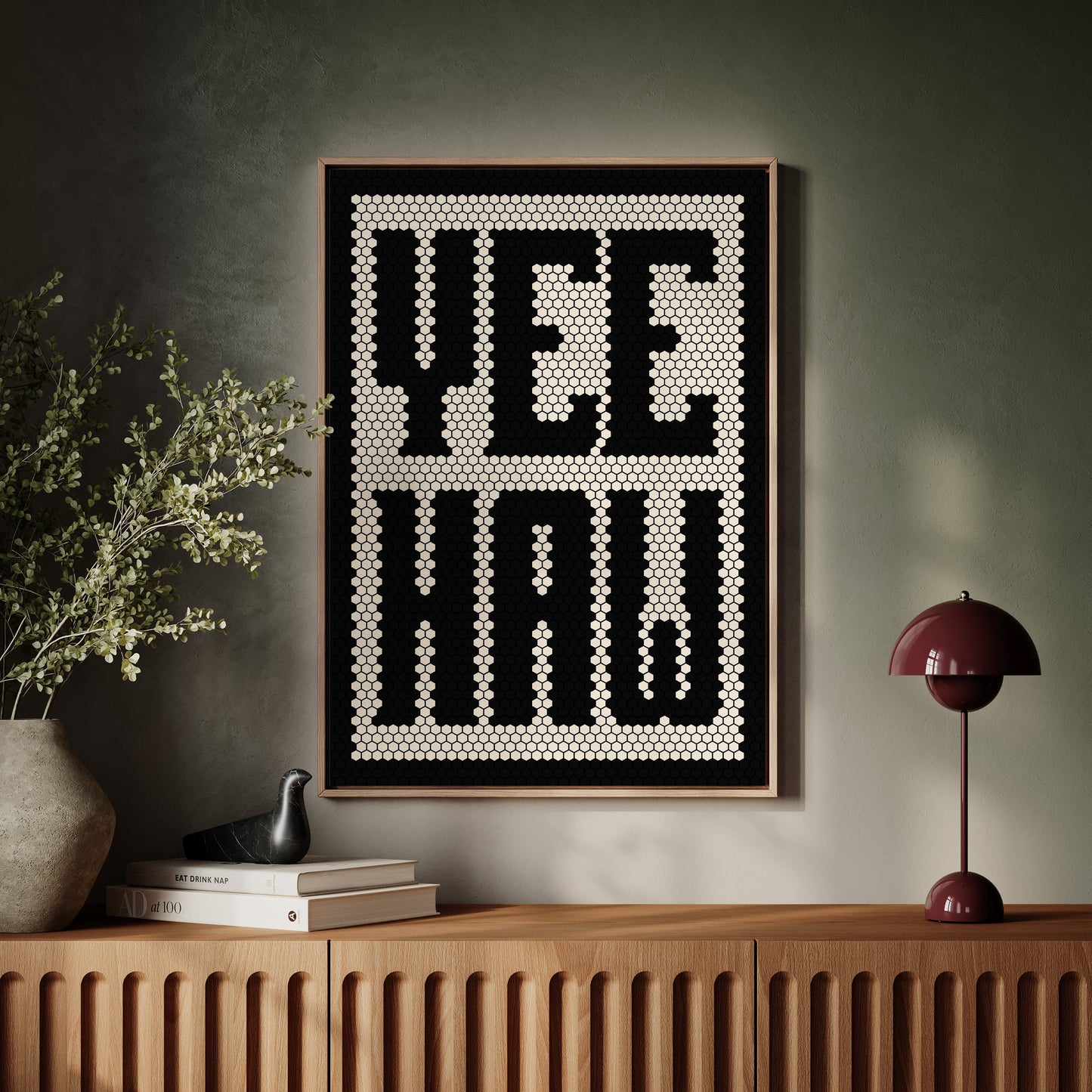 Yeehaw Mosaic Western Shout in Black