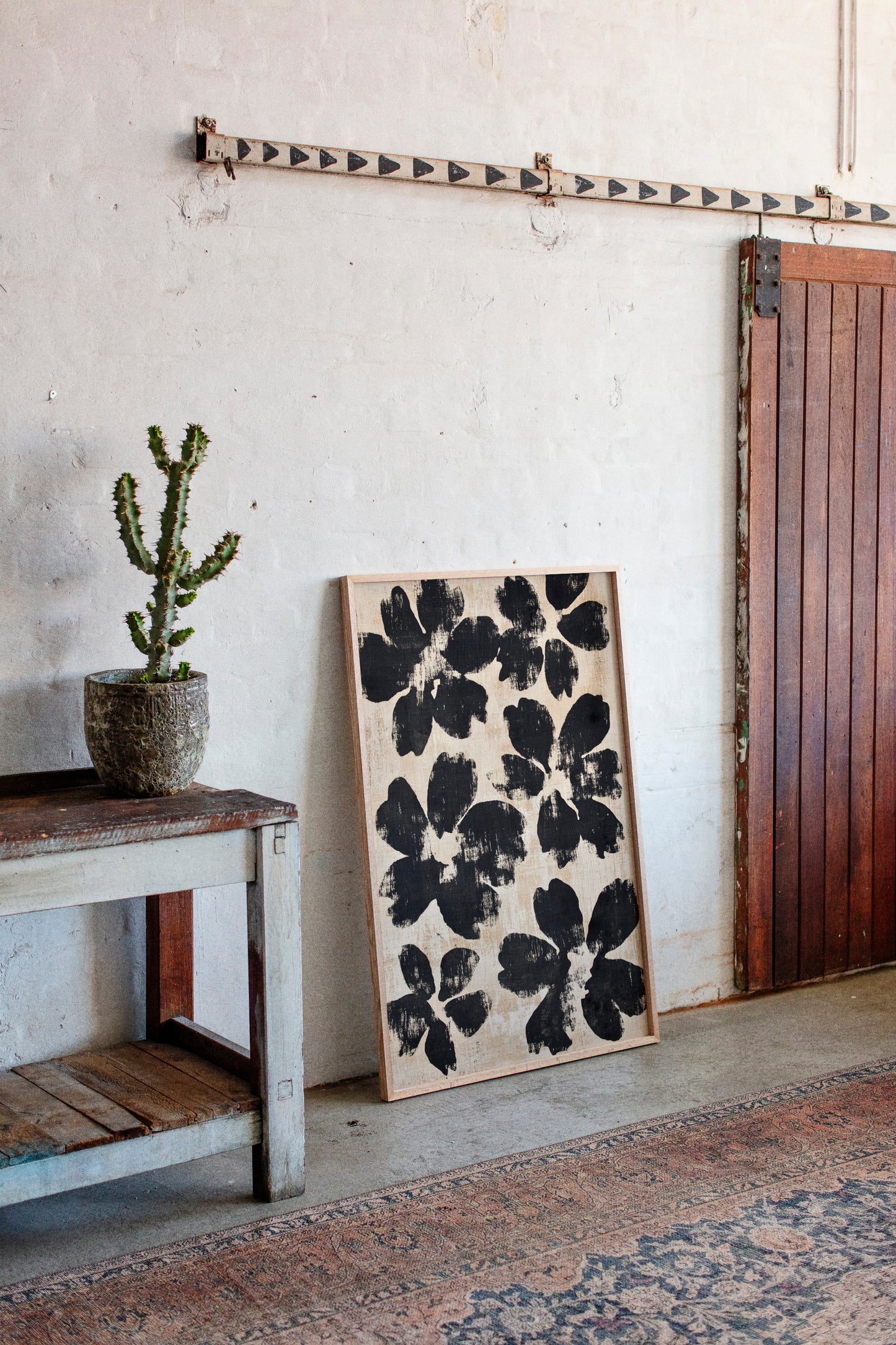 Japanese Ink Floral Print – Bold Brushstroke Blossom Wall Art