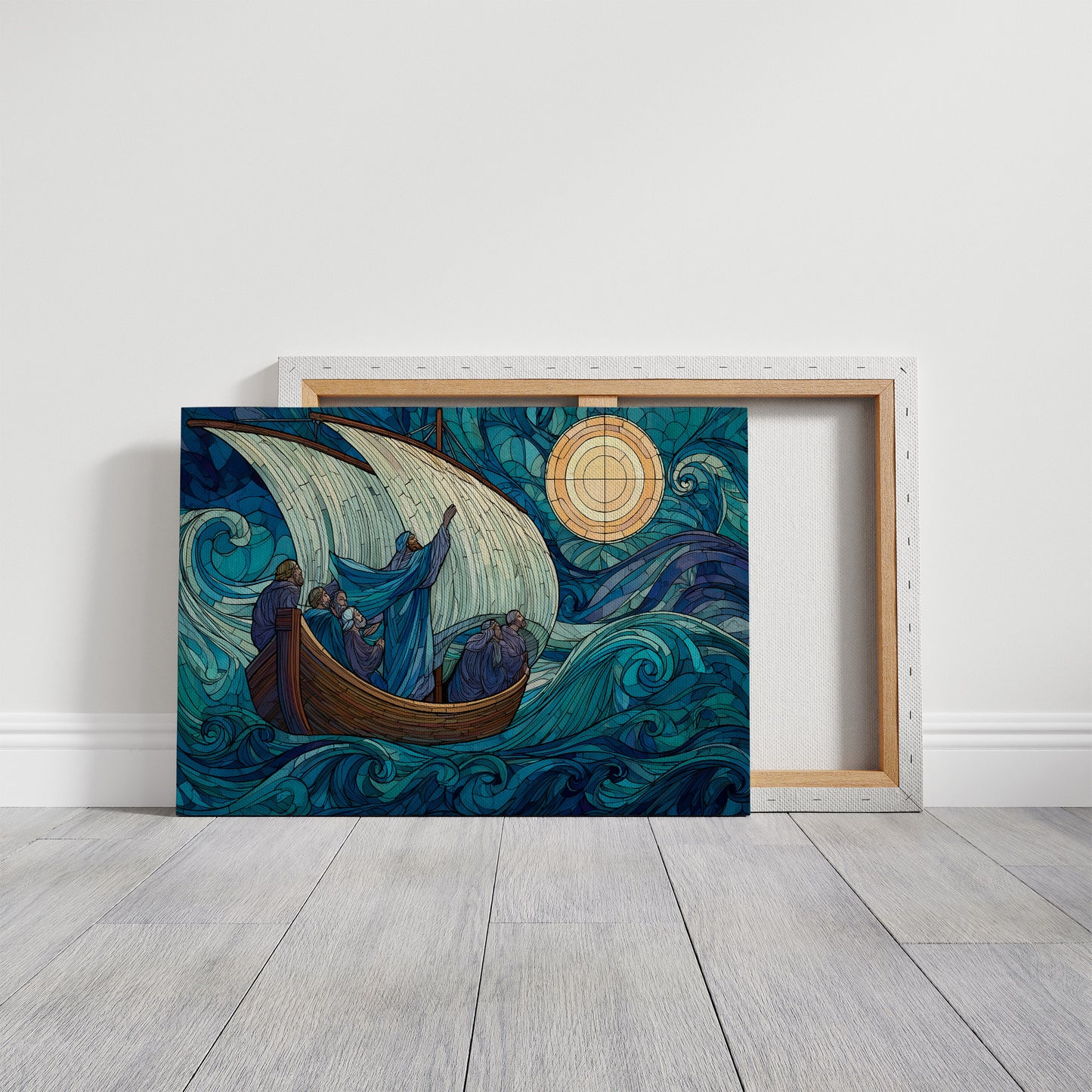 Stained Glass Voyage Through Tempest Seas
