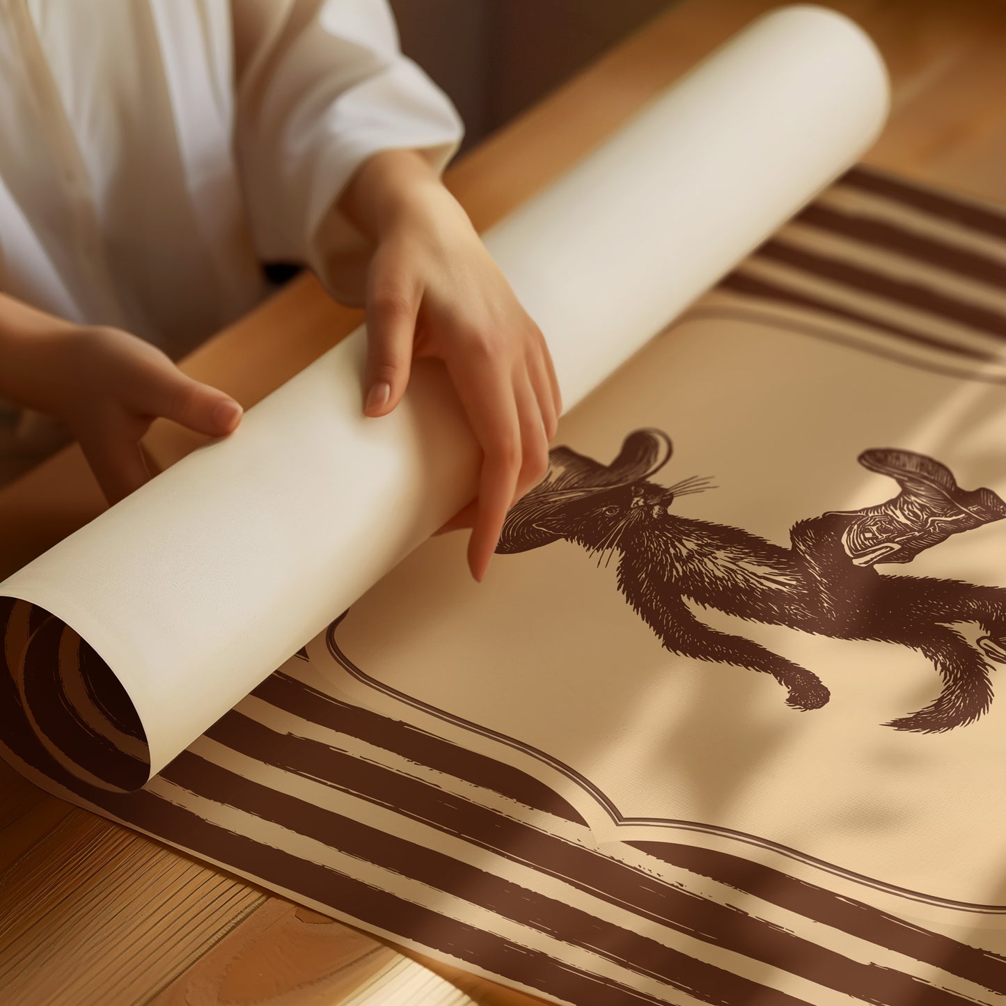 Dancing Cowboy Cat Vintage Print