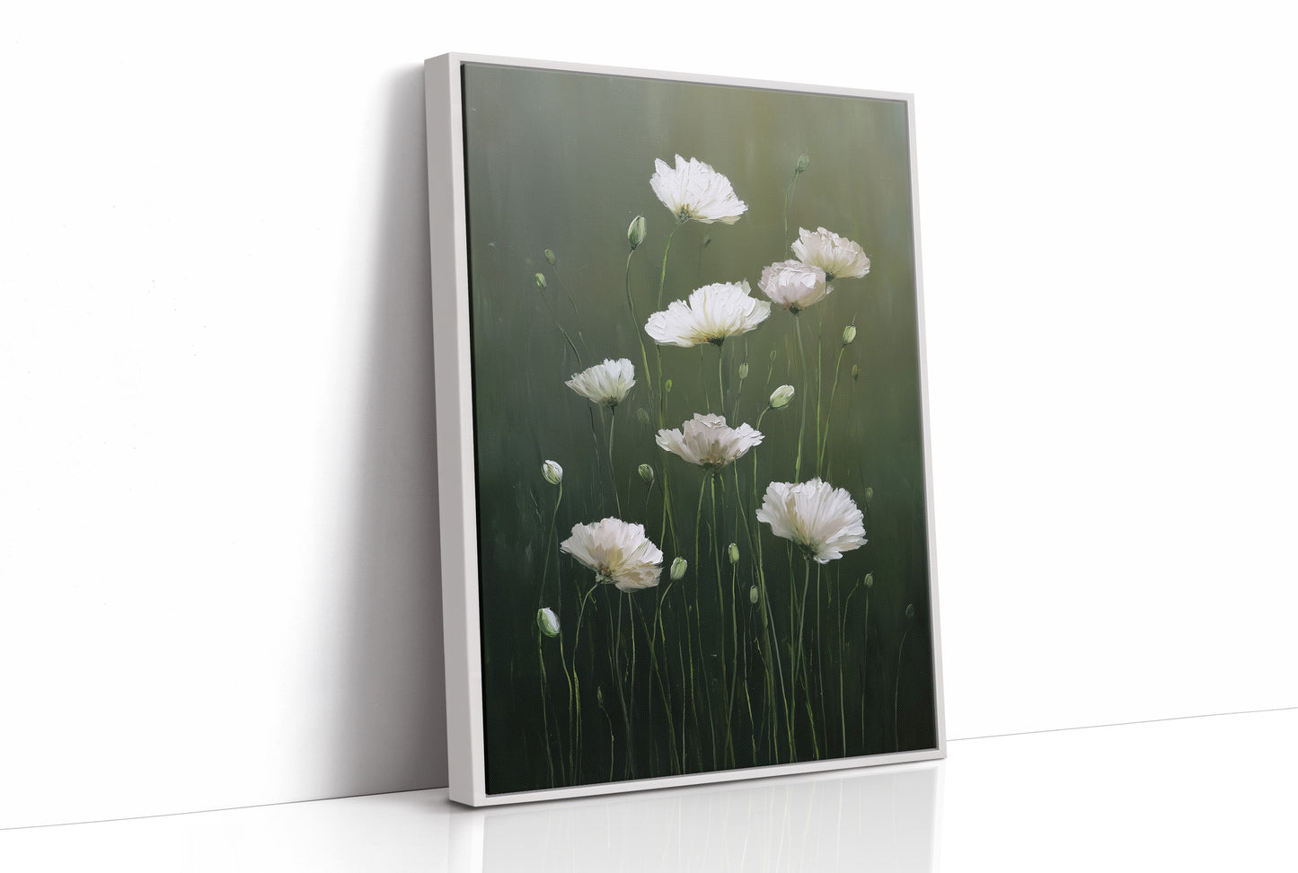 White Blooms in Quiet Green