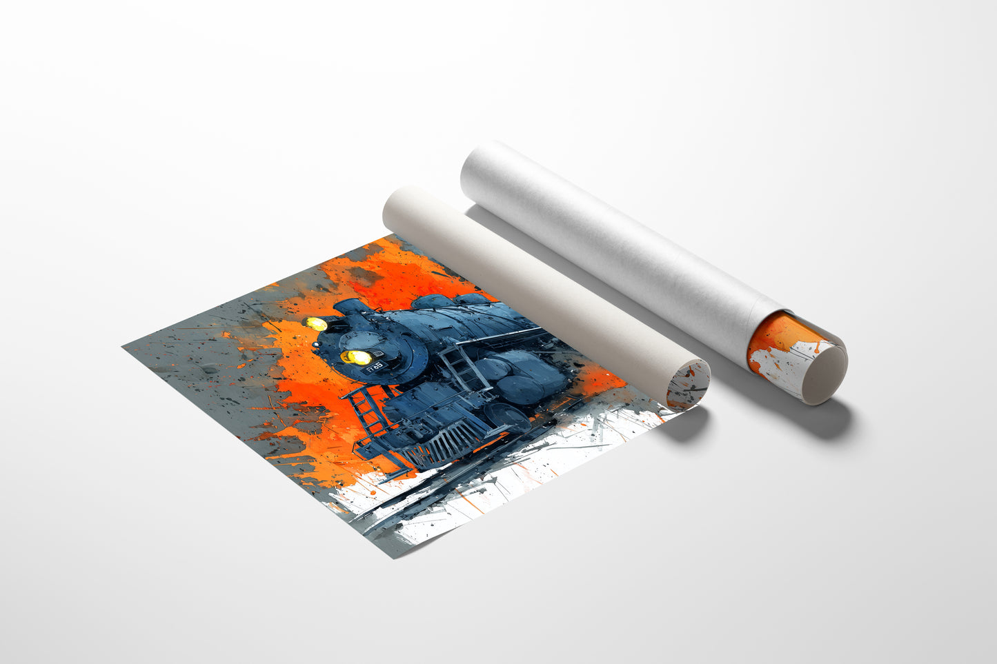 Steam Engine in Blazing Orange