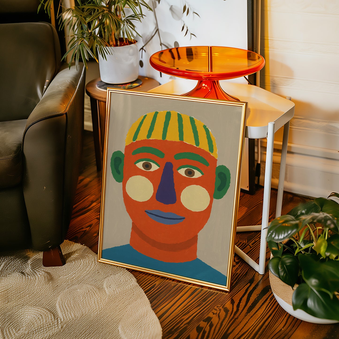 Rainbow Face with a Calm Smile