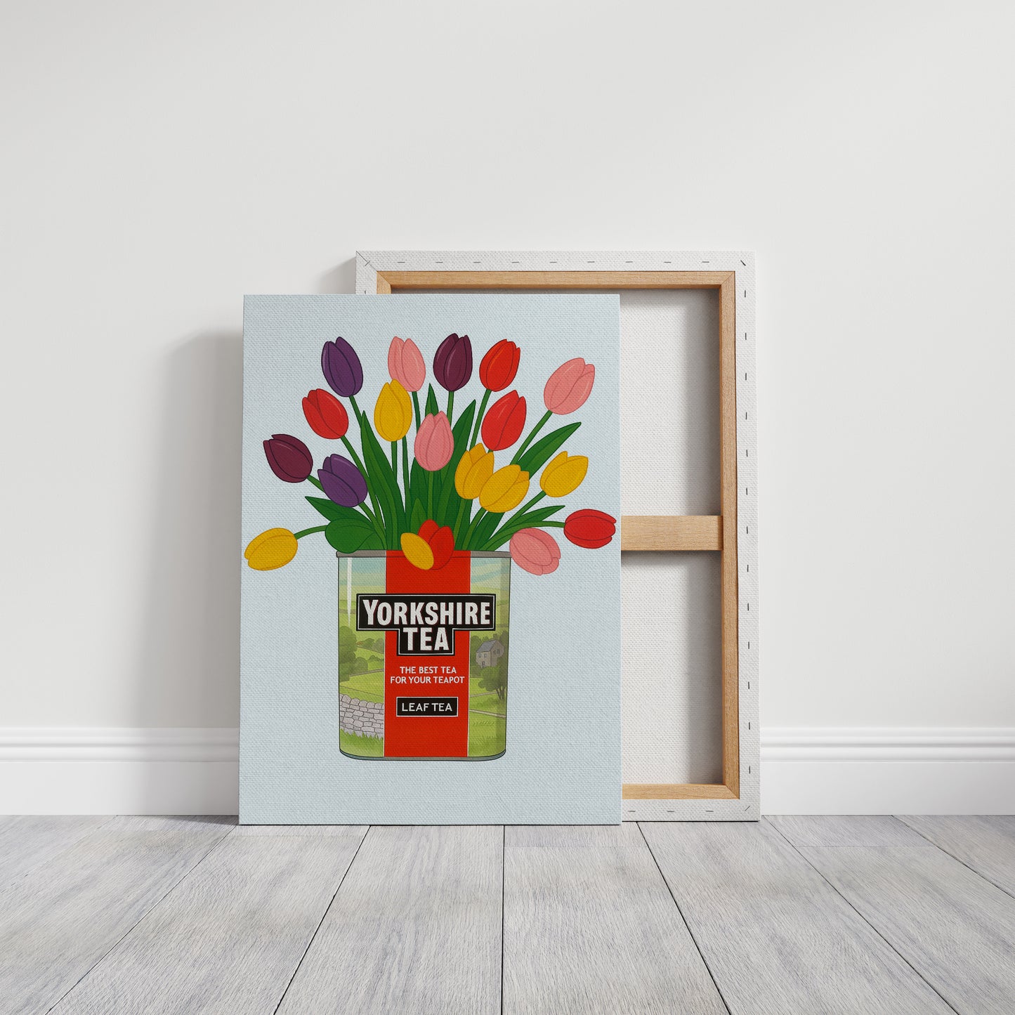 Tulips in a Yorkshire Tea Tin