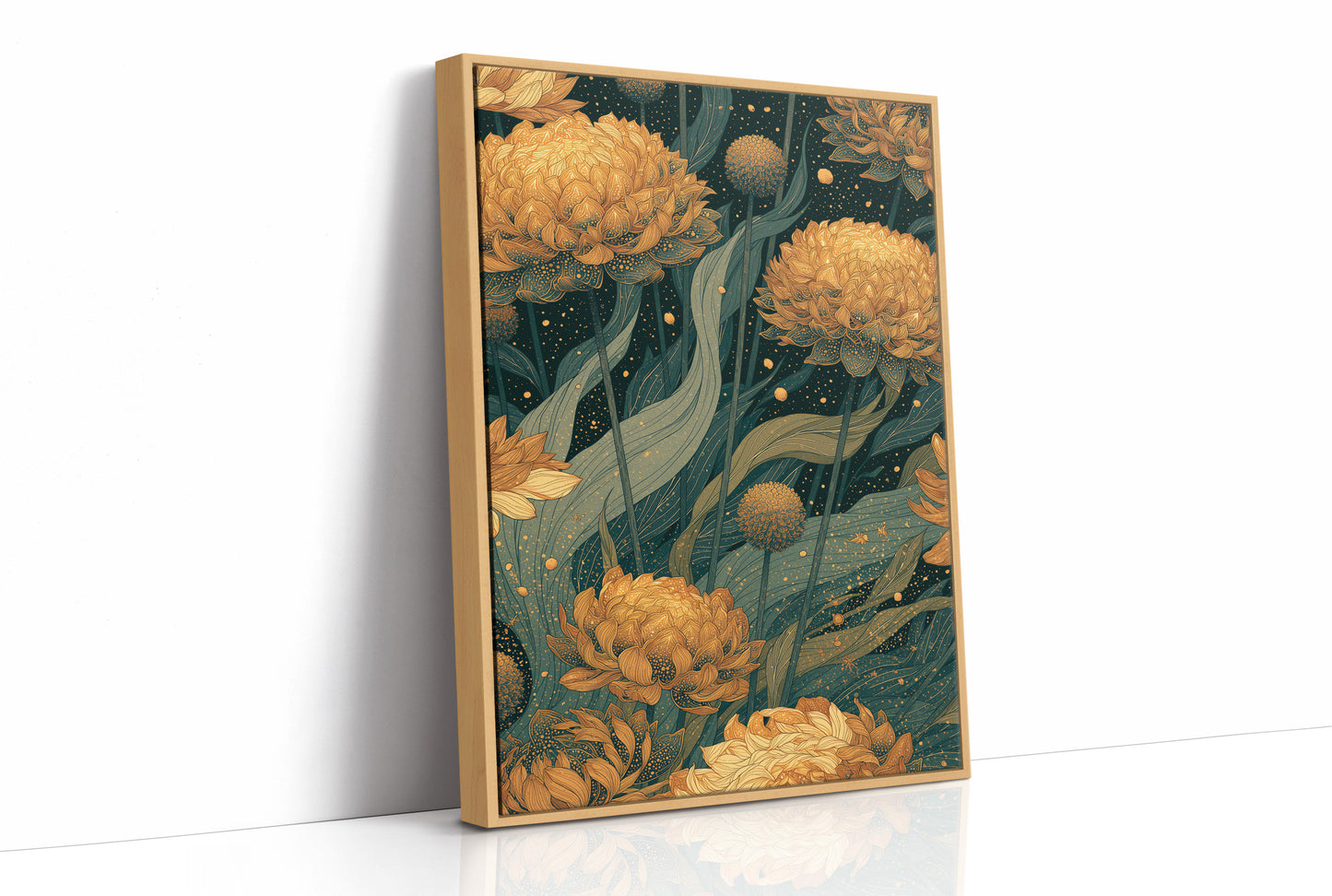 Golden Blooms in the Dark Garden: Marigold Study II