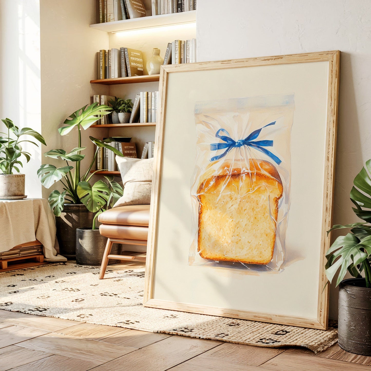 Fresh Bread Wrapped In Blue