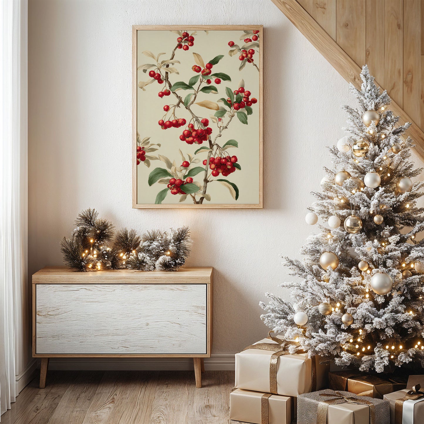 Winter Berries Dance In Gold Light