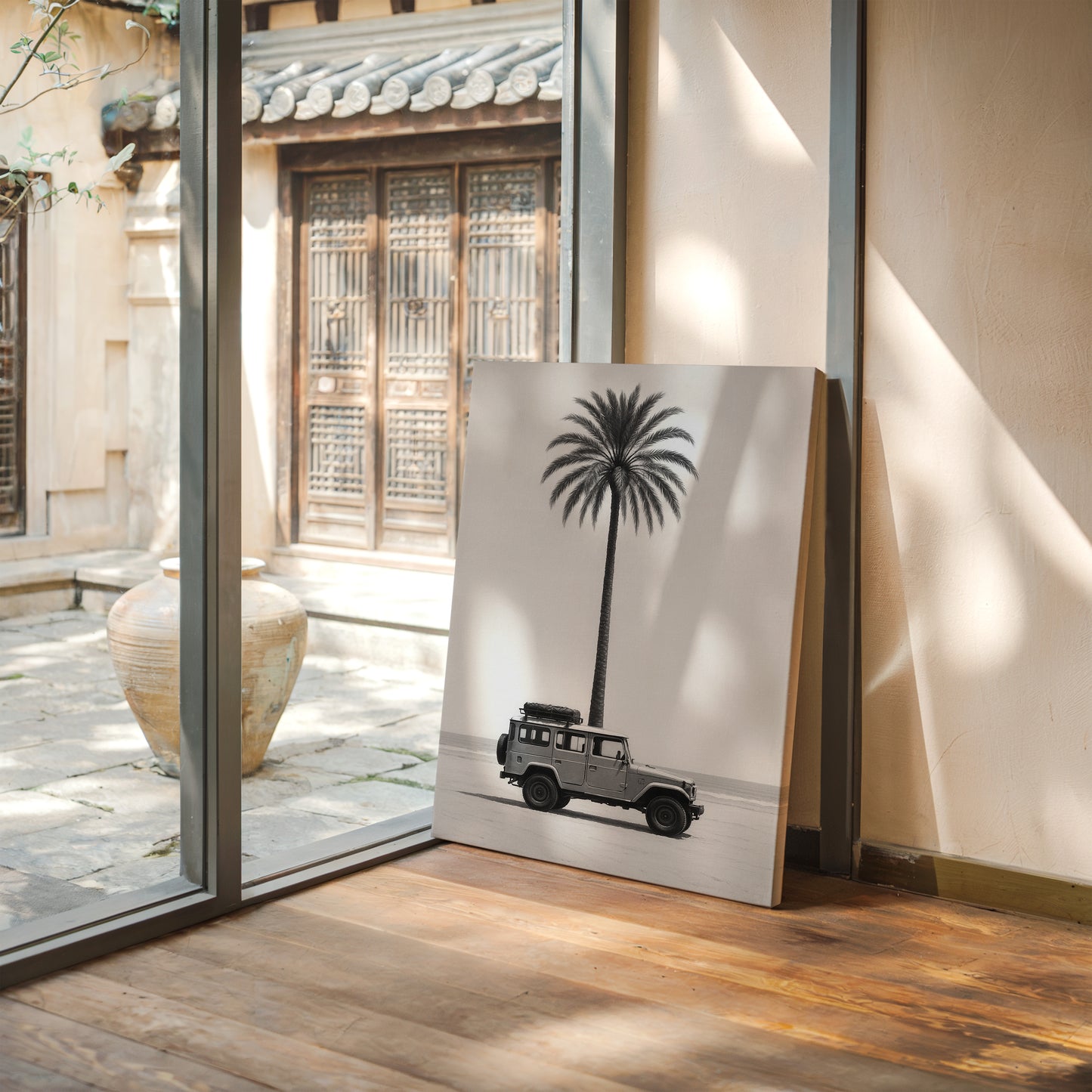 Palm Tree and Beach Cruiser Still Life