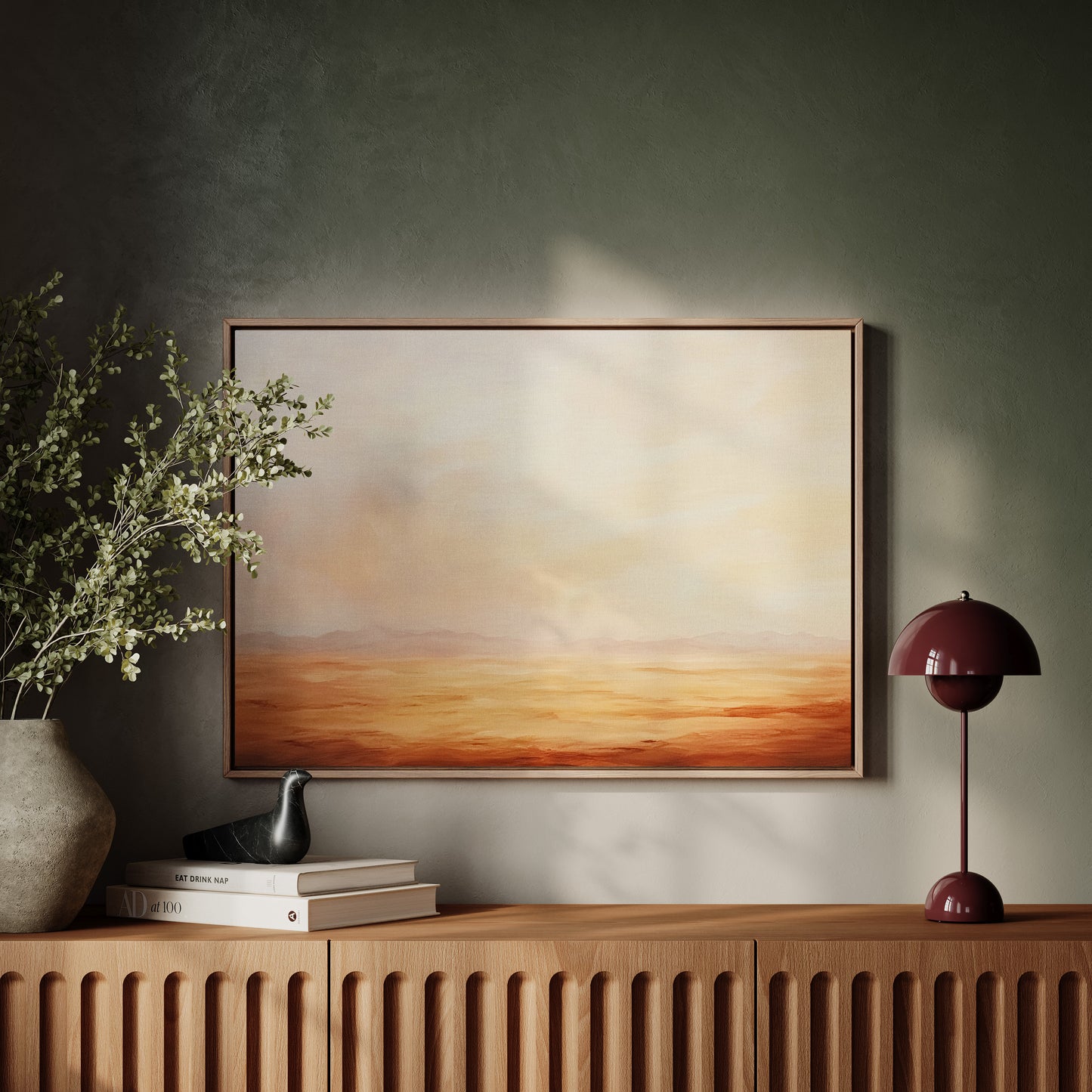 Golden Haze Over Desert Silence
