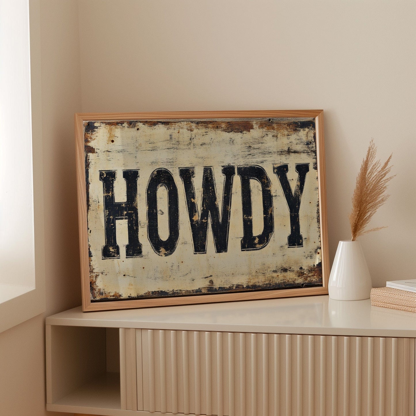Rustic “Howdy” Western Wall Art