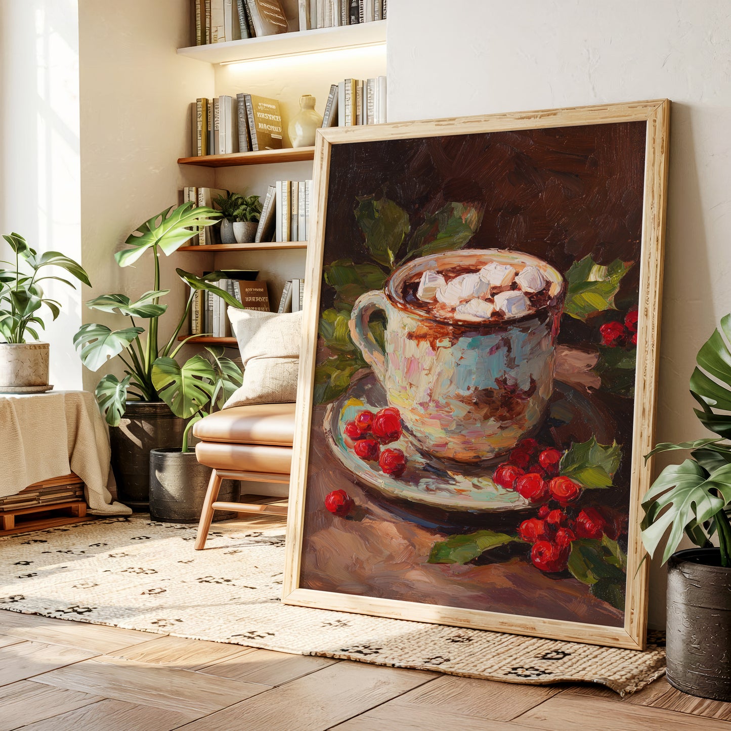 Sipping Warmth Among Winter Berries