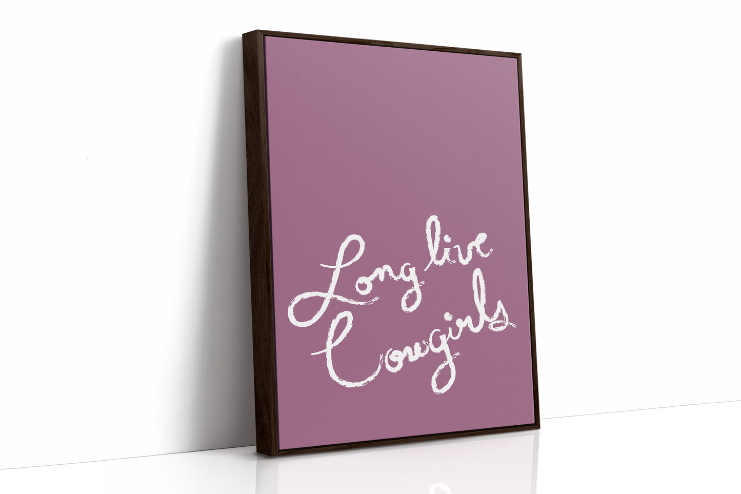 Mauve Canvas With Flowing Words