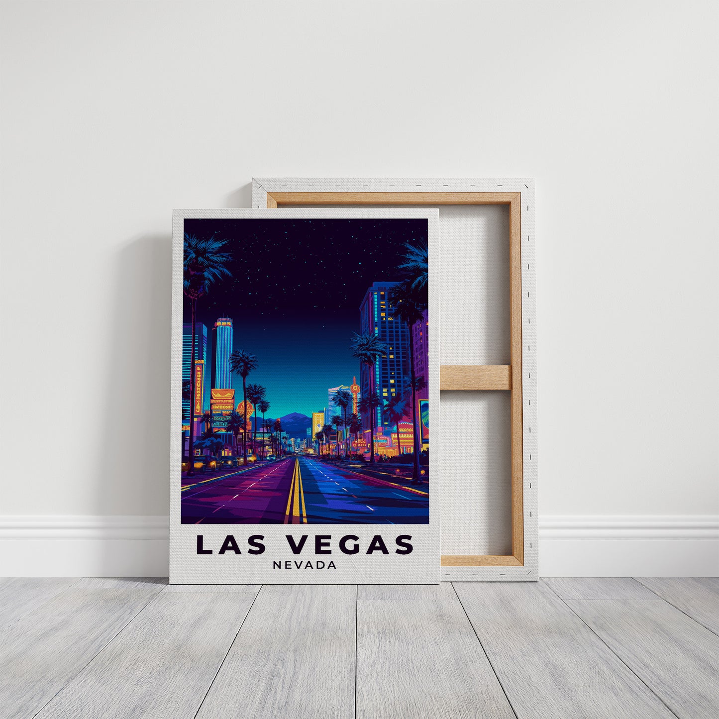 Neon Boulevard Beneath Desert Stars