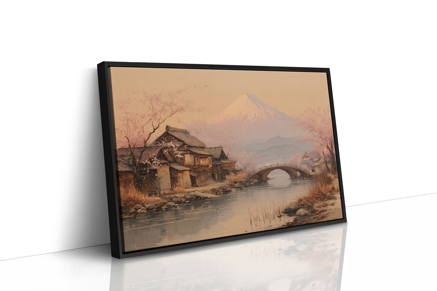 Cherry Blossoms Bridge Ancient Waters