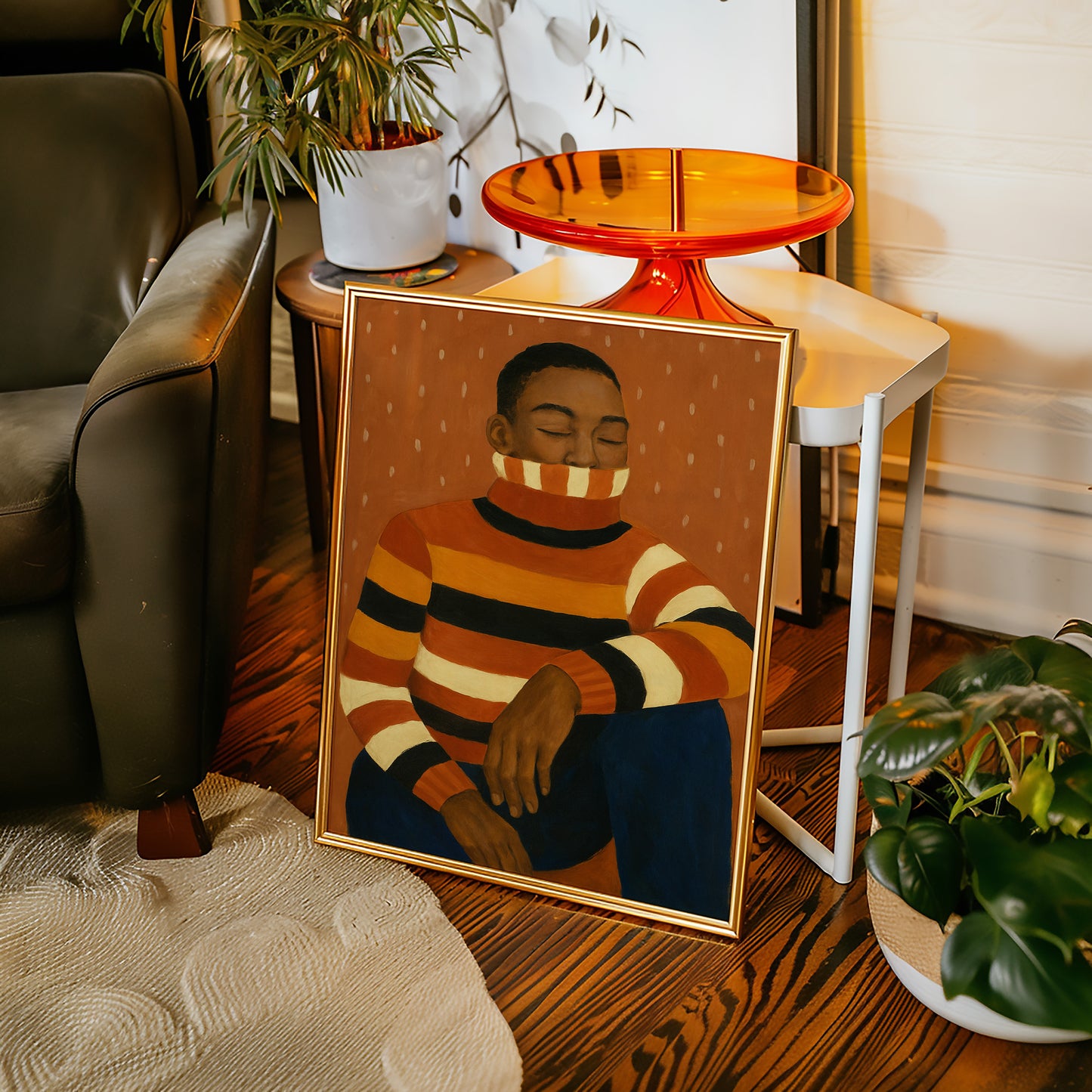 Quiet Thoughts in a Striped Sweater