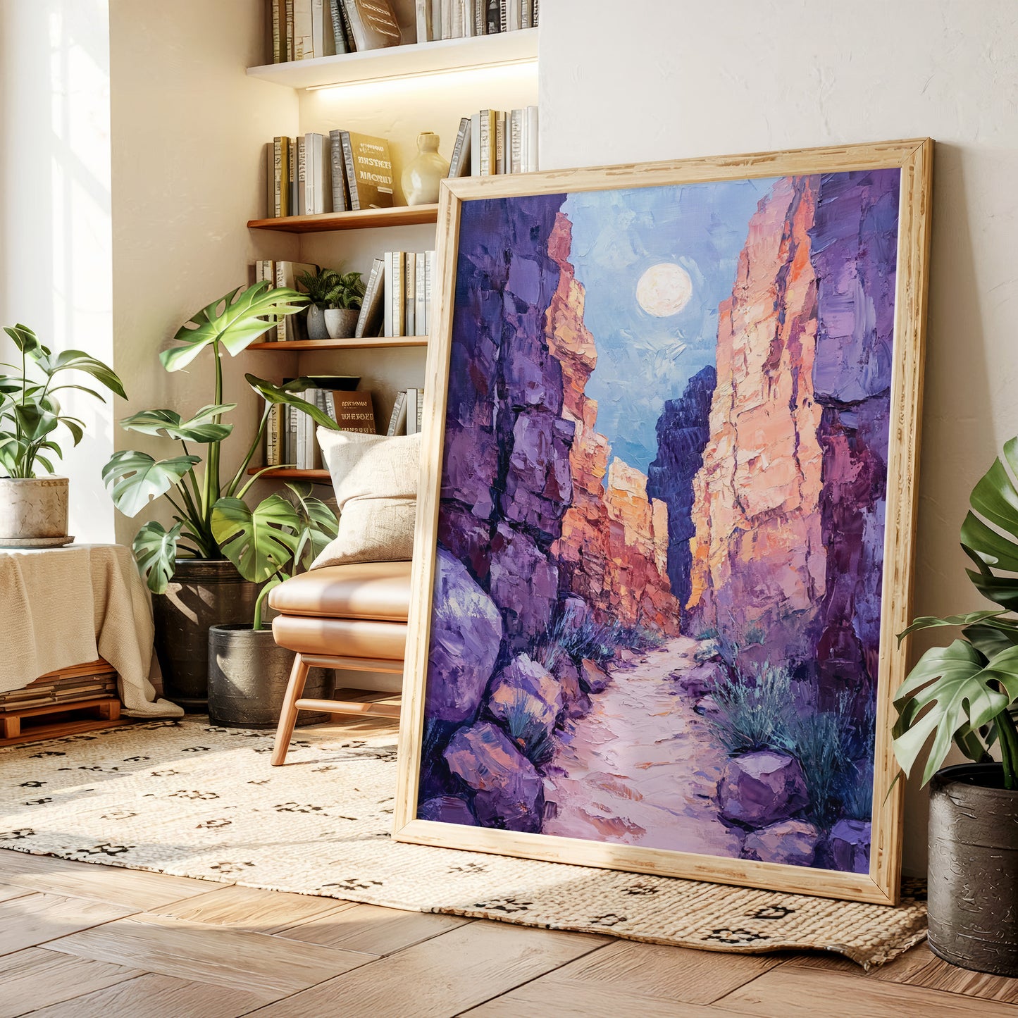 Moonrise Trail Through Painted Canyons