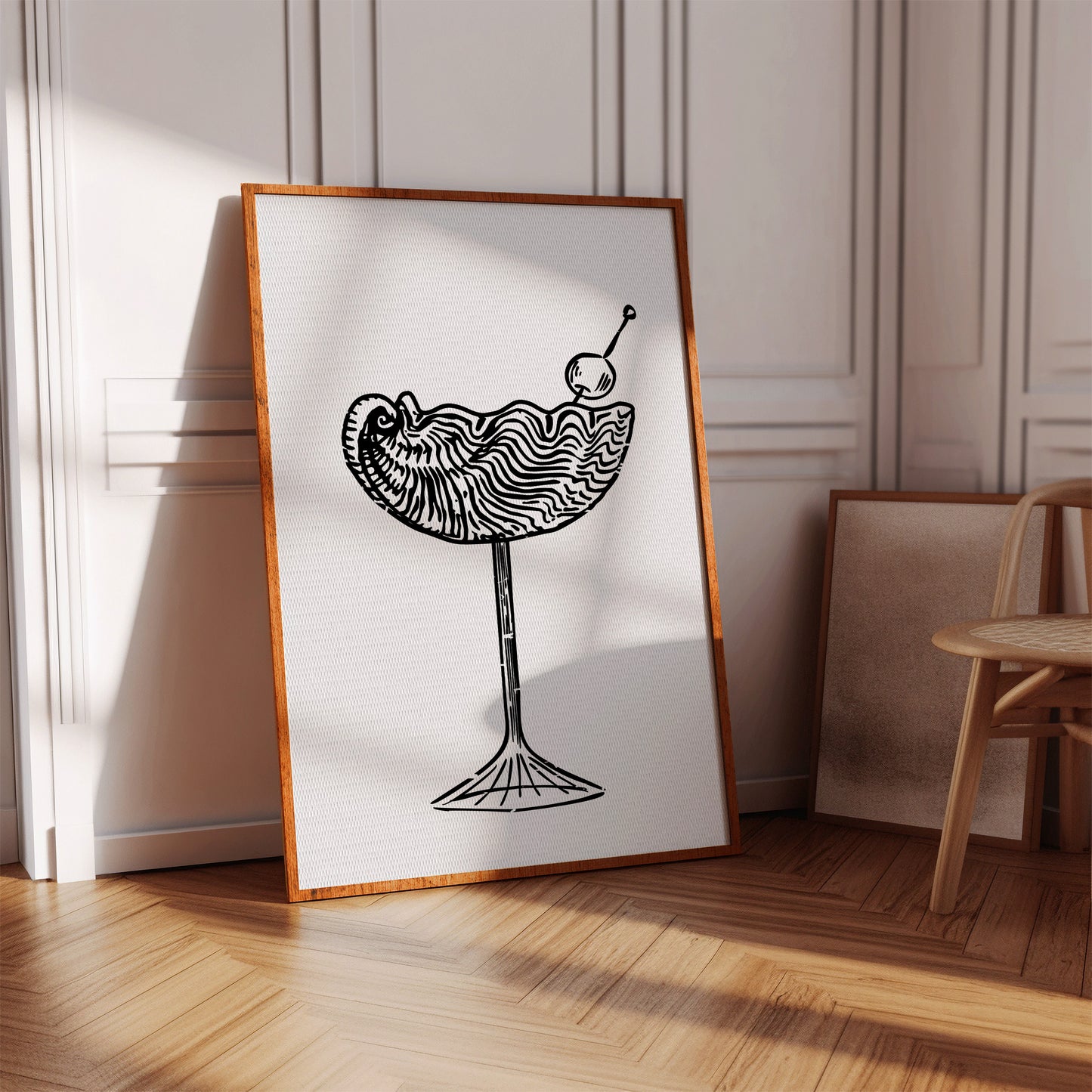 Midnight Martini Draws Wave Lines