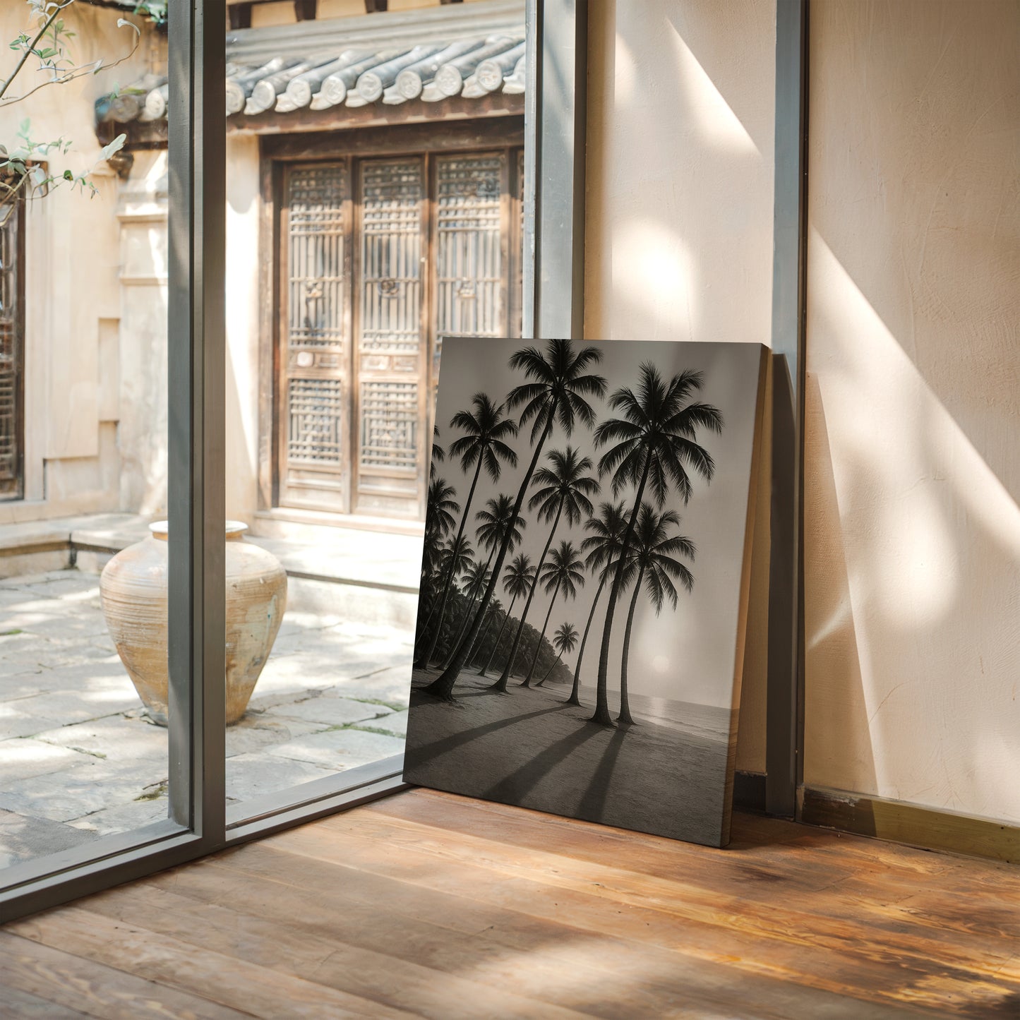 Palm Shadows at Sunrise