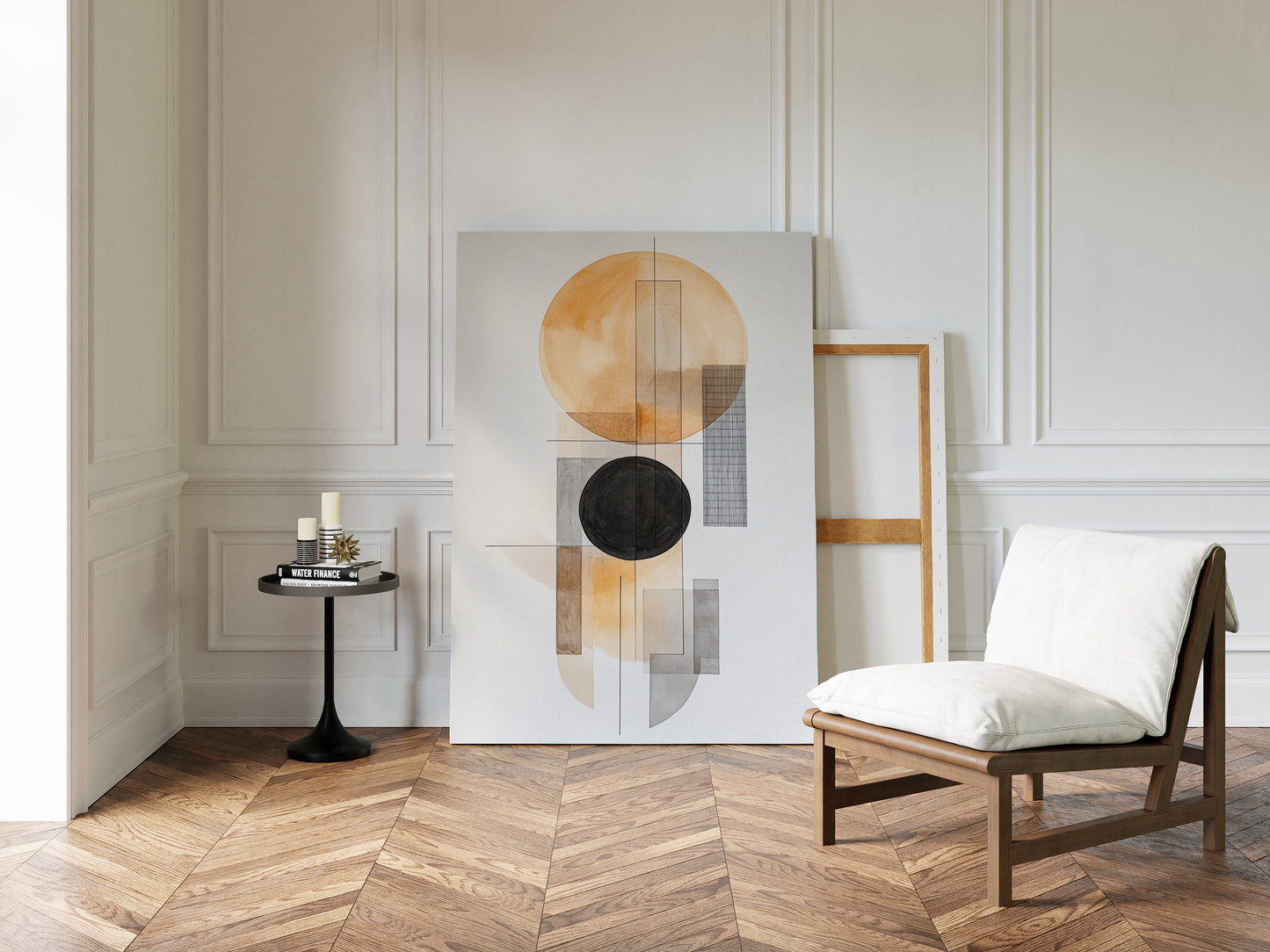 Modern Geometric Abstract Art Print – Minimalist Watercolor Design