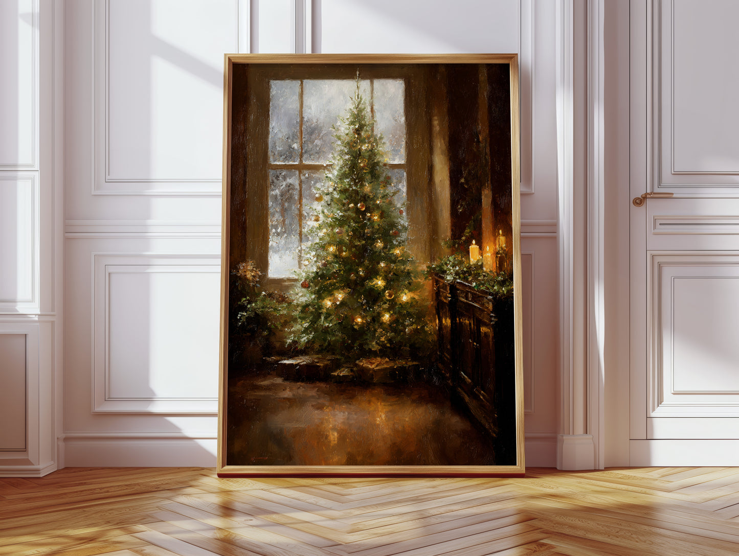 Glistening Pines and Warm Embrace