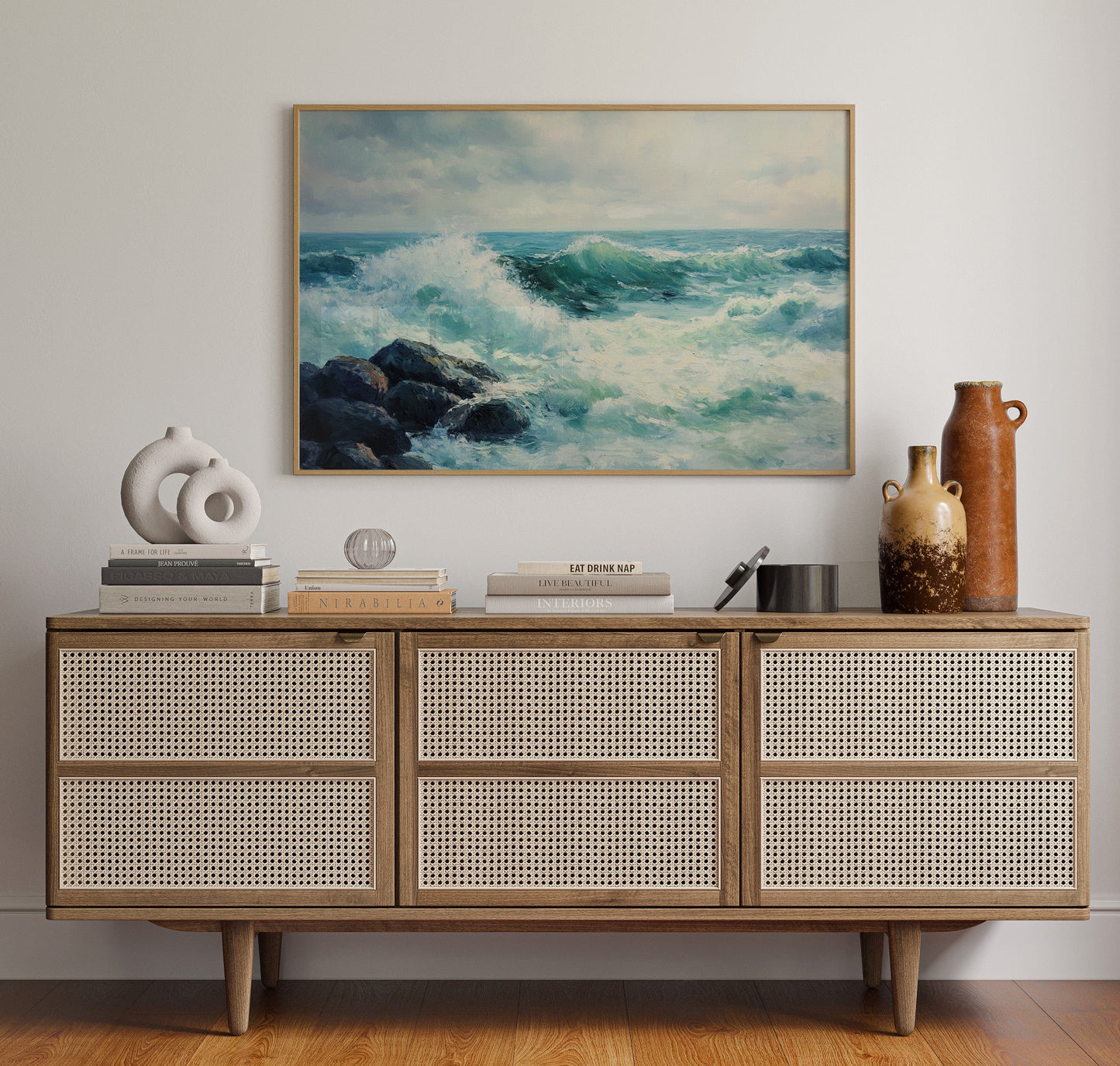 Ocean Swells Dance Against Stone