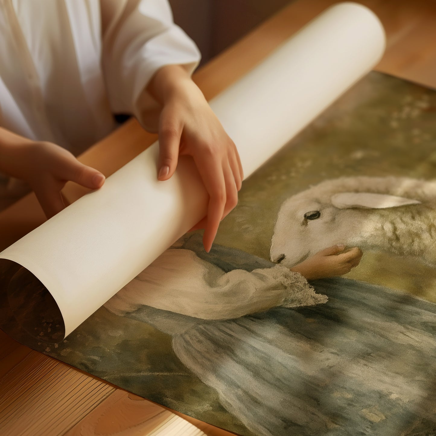 Little Shepherdess and Her Lamb