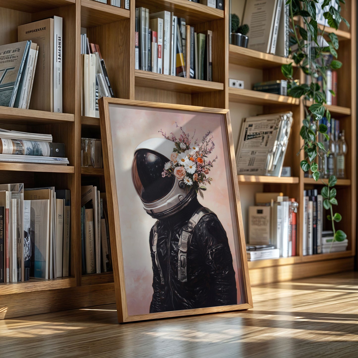 Astronaut with Blossoms on Blush