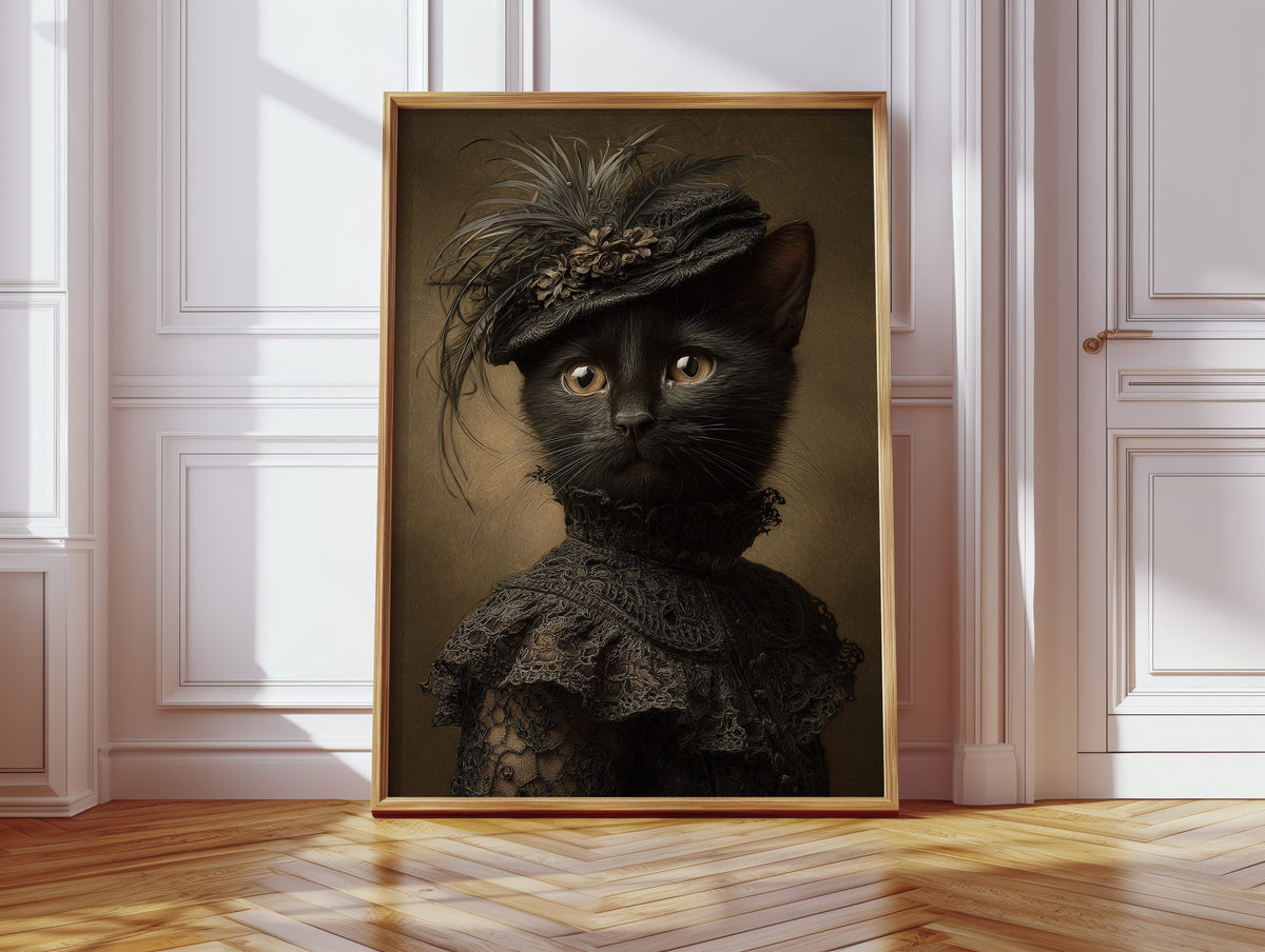 Regal Feline in Victorian Attire