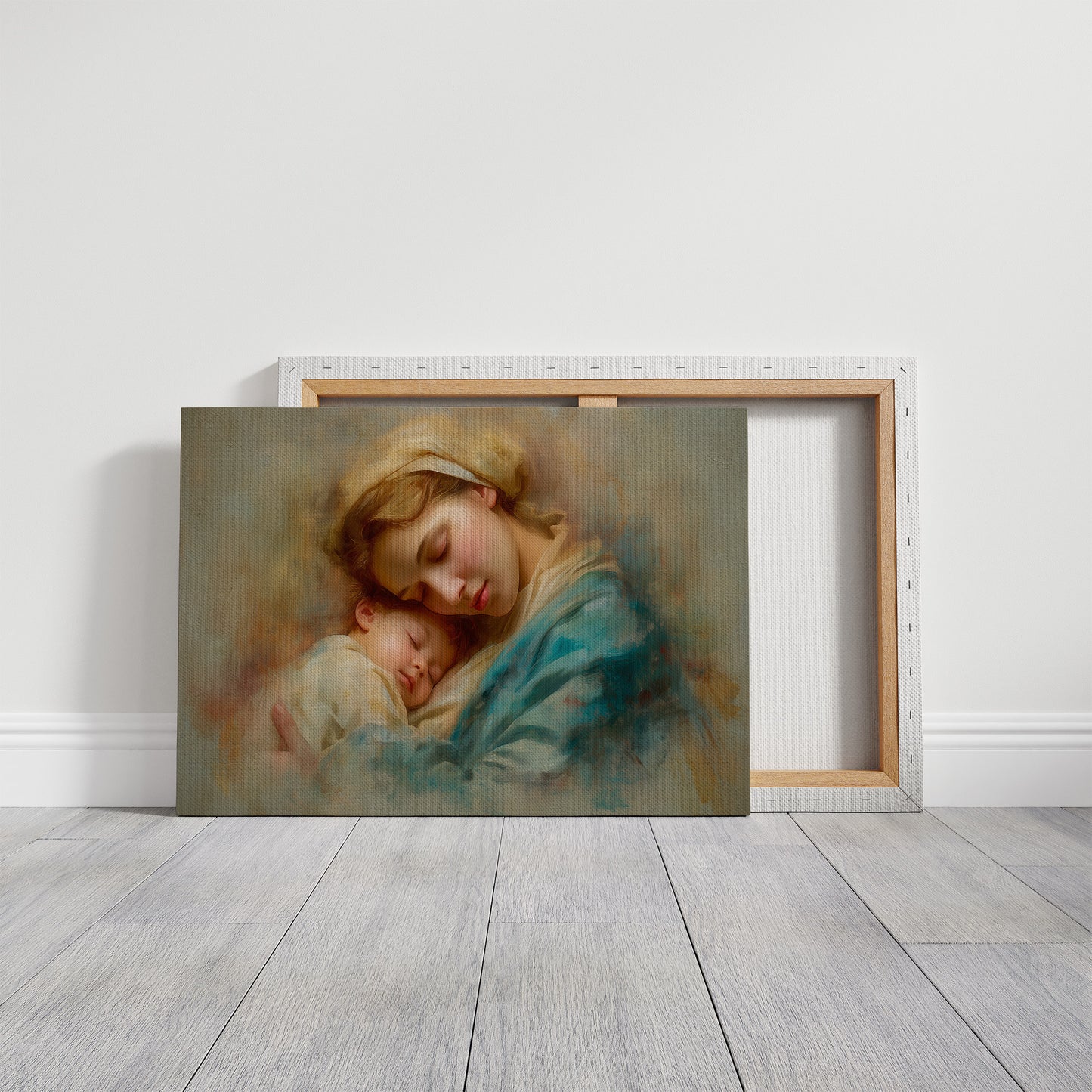Tranquil Embrace in Turquoise and Gold